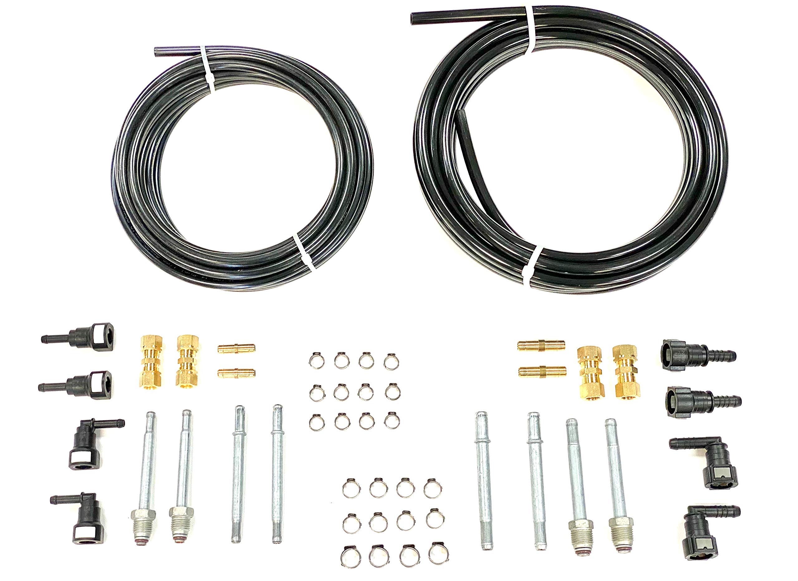 Premium Nylon & Steel Fuel Line Replacement Kit - 25ft 8mm & 10mm Tubing with Fittings & Compression Connectors | Universal Fit for Cars, Trucks, Motorcycles & Marine Engines