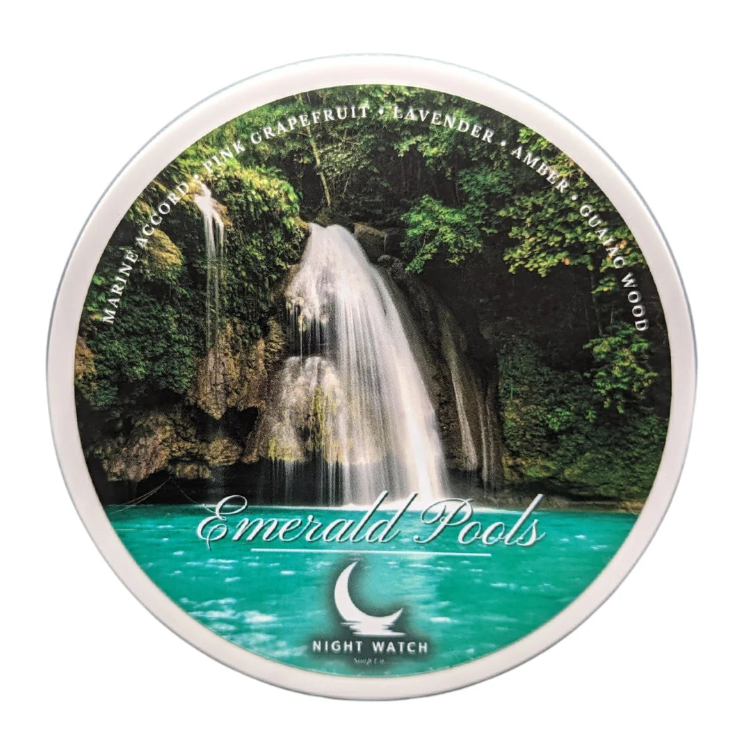 Night Watch Co. Emerald Pools Shaving Soap for Men - Natural & Organic Shave Cream with Aloe Vera & Shea Butter - Perfect for Sensitive Skin & Daily Grooming Routine