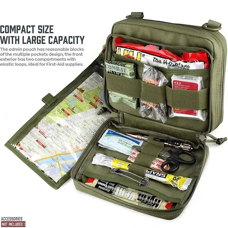 Heavy Duty Tactical Storage Bag - Military Grade Durable Utility Pouch for Camping, Hiking, Hunting & Outdoor Gear Organization (Black)