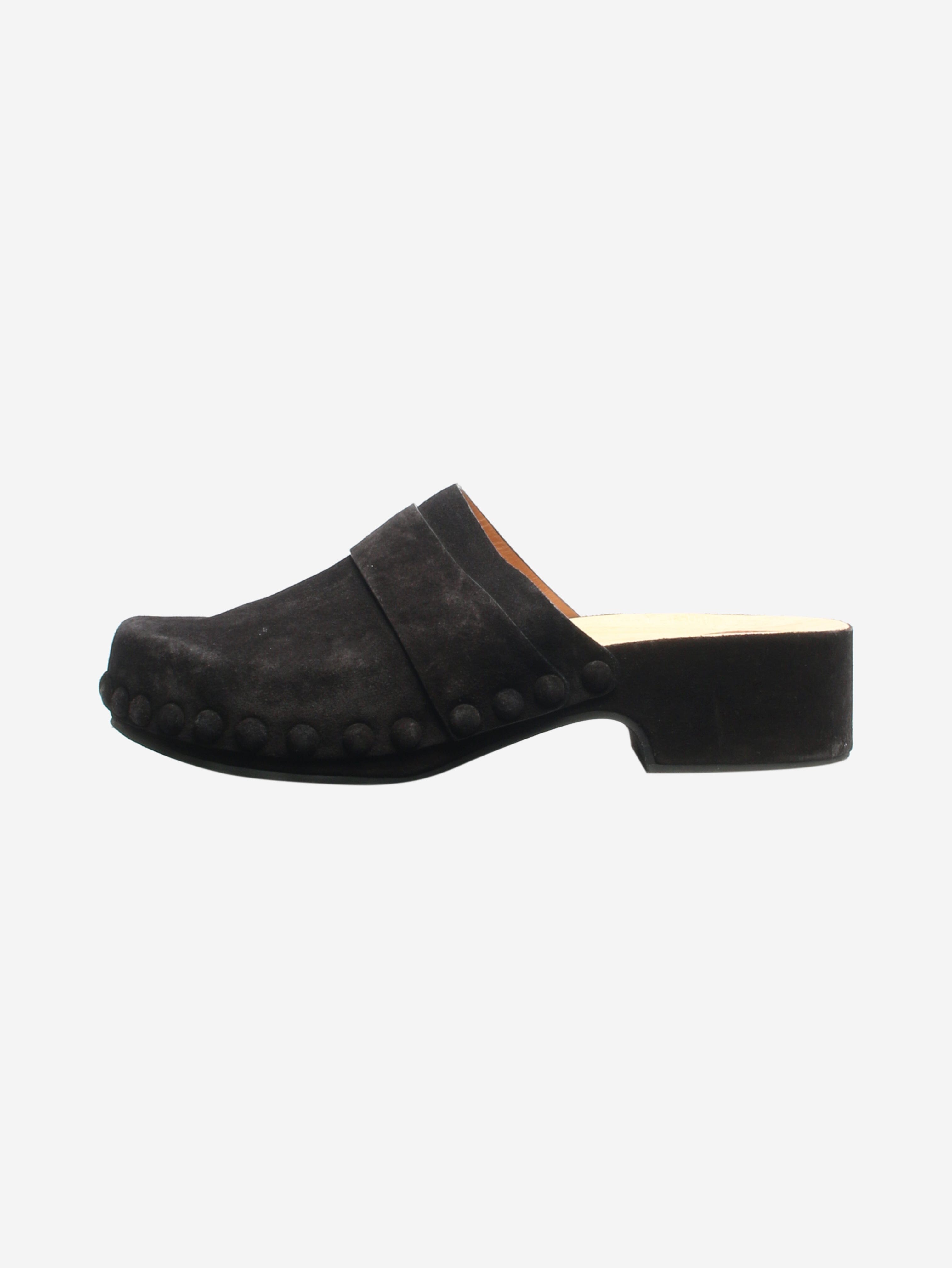 Black Suede Clogs Women's Comfortable Slip-On Shoes - EU Size 41 (US Women's 10) - Perfect for Home, Garden & Casual Outings