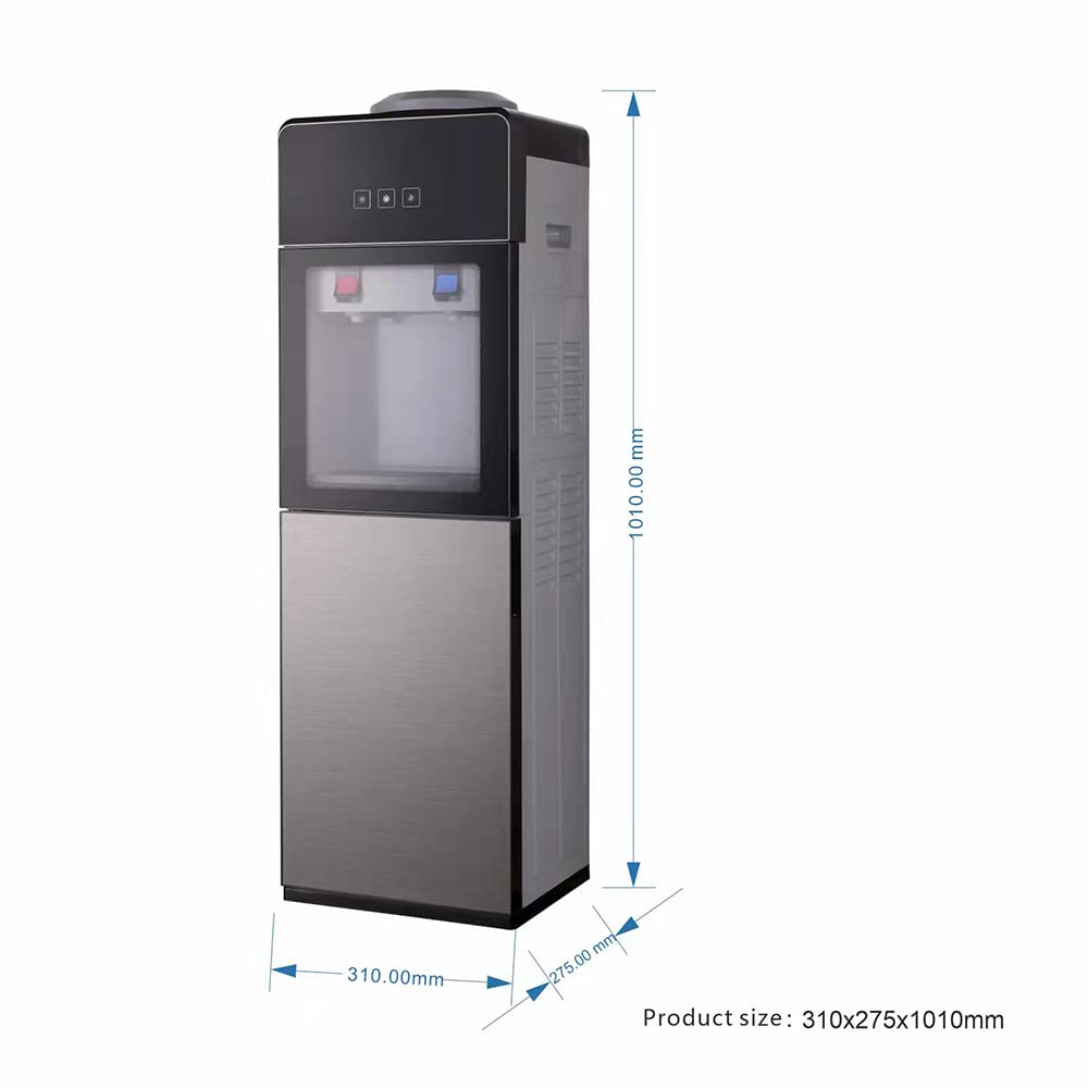 Top Loading Water Cooler Dispenser with Refrigerating Compressor | Hot & Cold Water (41-48℉) | Holds 3 & 5 Gallon Bottles | Perfect for Home, Office, Kitchen, Gym & Waiting Rooms