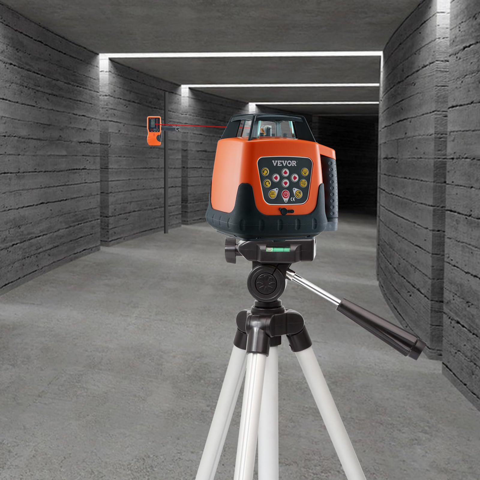 VEVOR 360-Degree Self-Leveling Rotary Laser Level with Remote Control - 1650ft Red Cross Line Laser, 5 Rotation Speeds & 4 Scanning Angles, IP66 Waterproof, Battery Included - Perfect for Construction, Floor Leveling, and DIY Home Projects