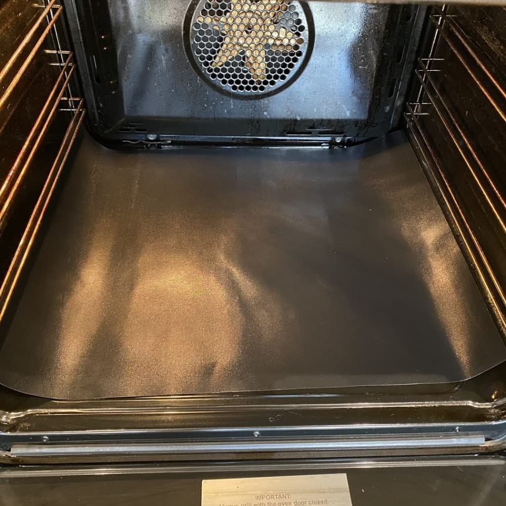 Non-Stick Heavy Duty Oven Liner - Black Baking Sheet Protector for Fan Assisted & Conventional Ovens | Perfect for Roasting, Baking Cookies & Pizza | Easy Clean & Reusable