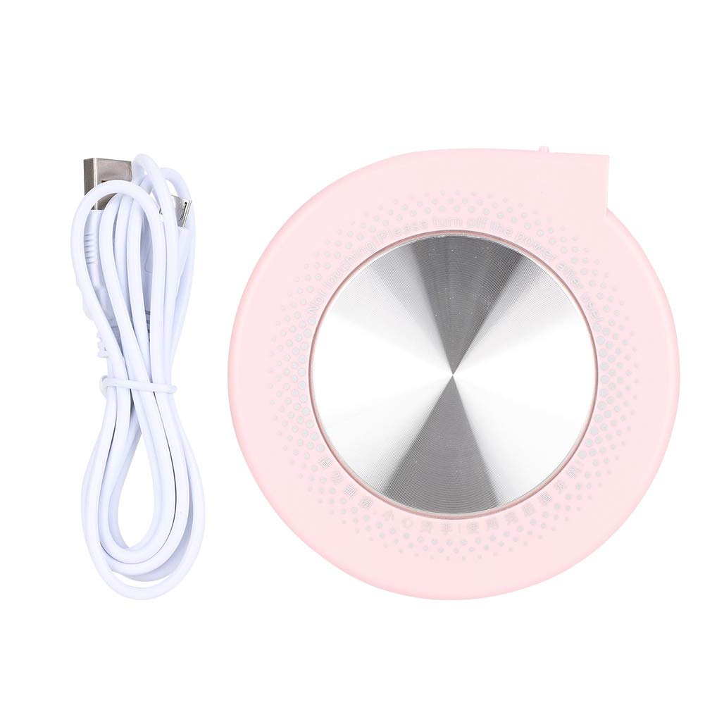 USB Cup Warmer for Coffee & Tea - 55℃ Constant Temperature Heated Mug Warmer for Office, Home, Desk - Perfect Gift for Coffee Lovers (Pink) | Keep Your Beverage Warm While Working or Relaxing