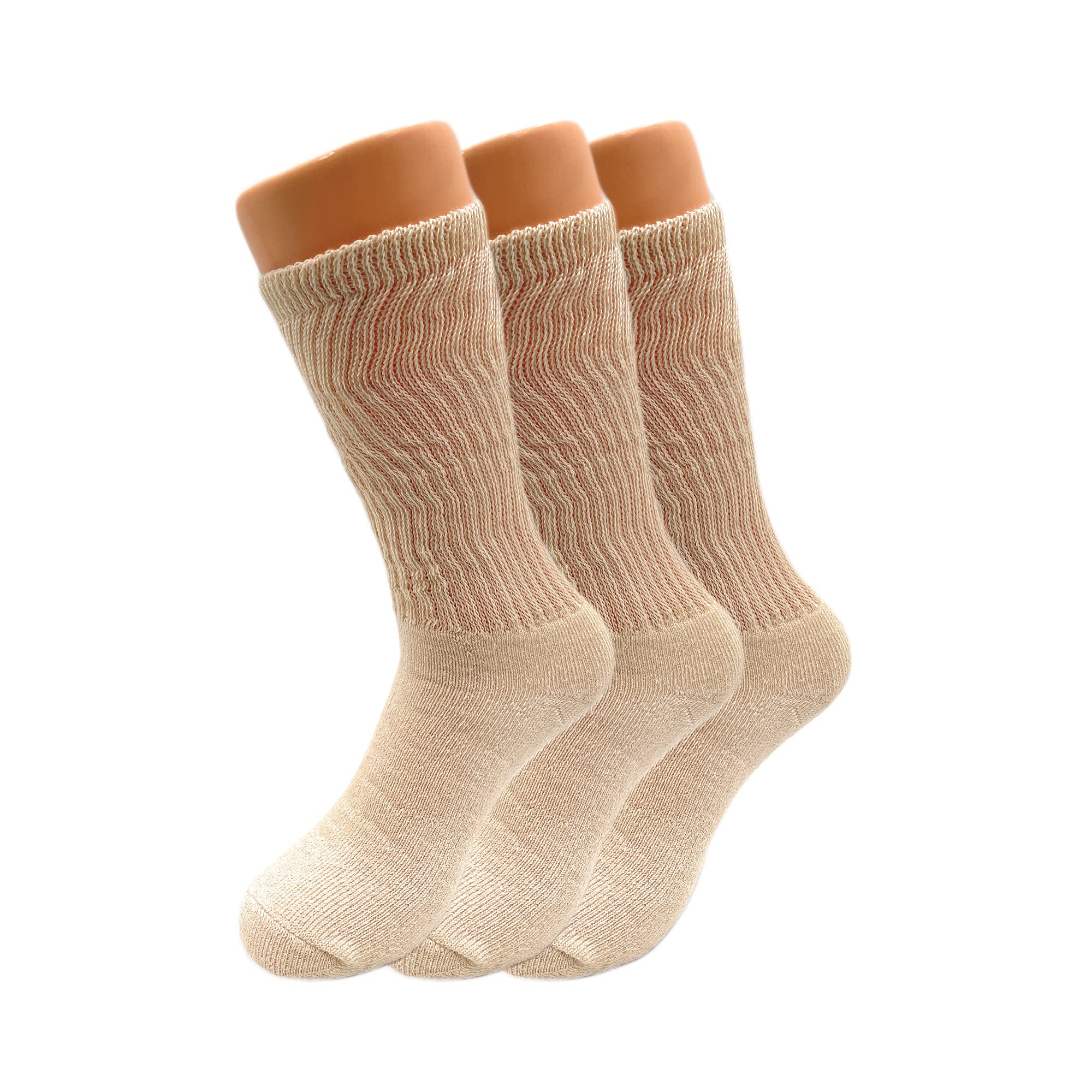 Women's Cotton Mid Calf Crew Socks - 3 Pack Cushioned Comfort Socks for Work, Running & Everyday Wear