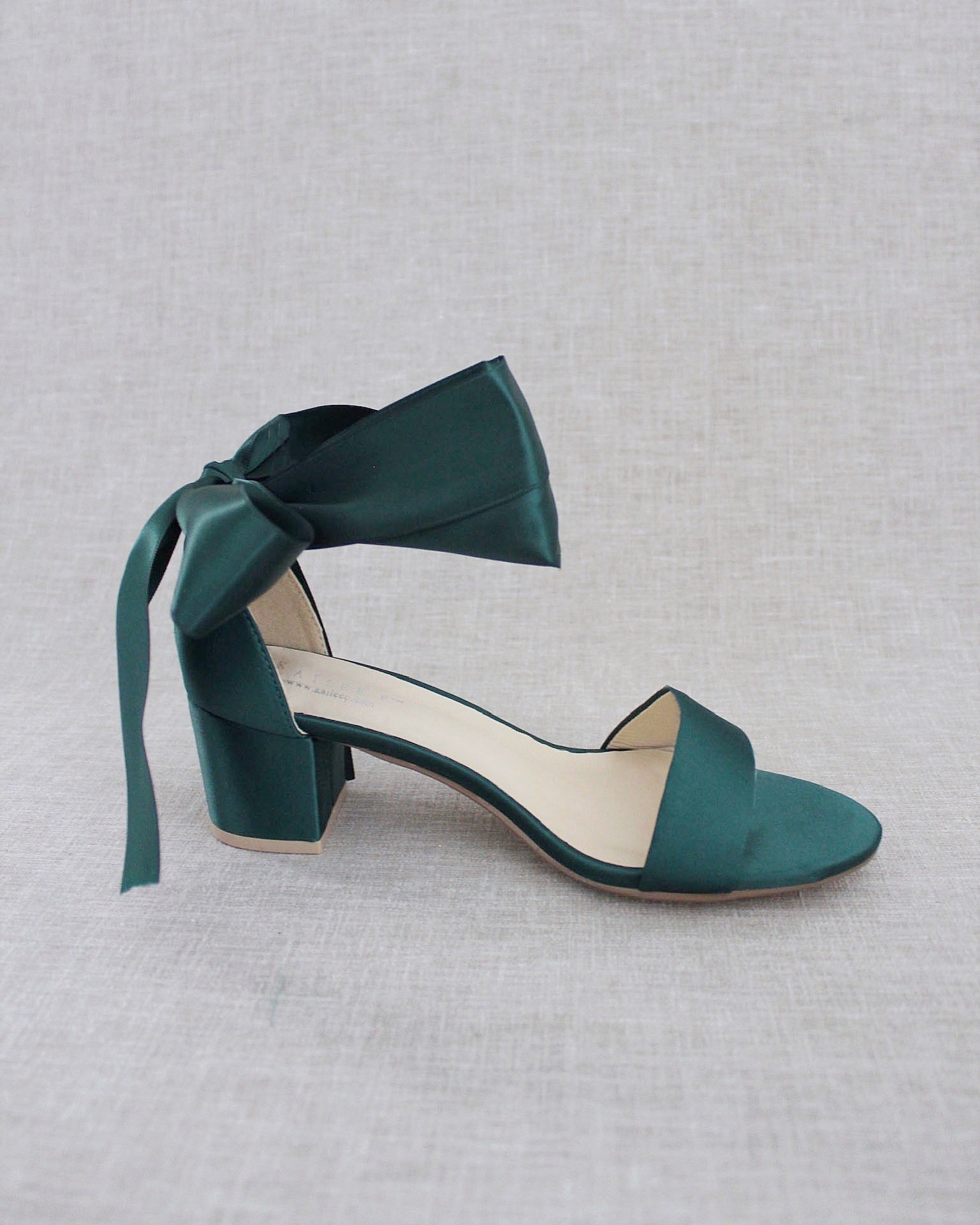 Elegant Satin Block Heel Sandals with Wrapped Ribbon Tie - Women's Comfortable Dressy Shoes for Weddings, Parties & Special Occasions