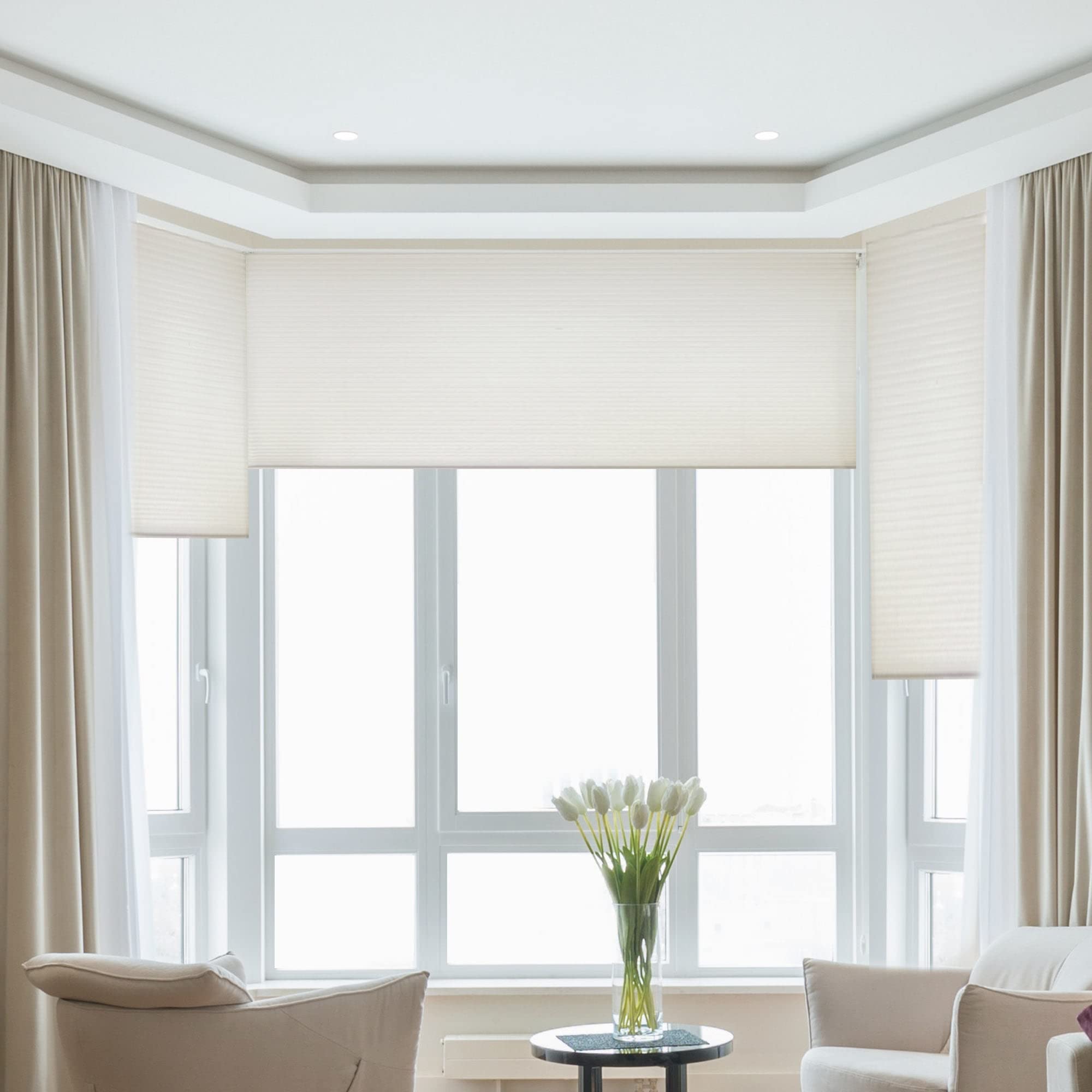 Premium Blackout Cellular Shades - Cordless Honeycomb Blinds with 1.5
