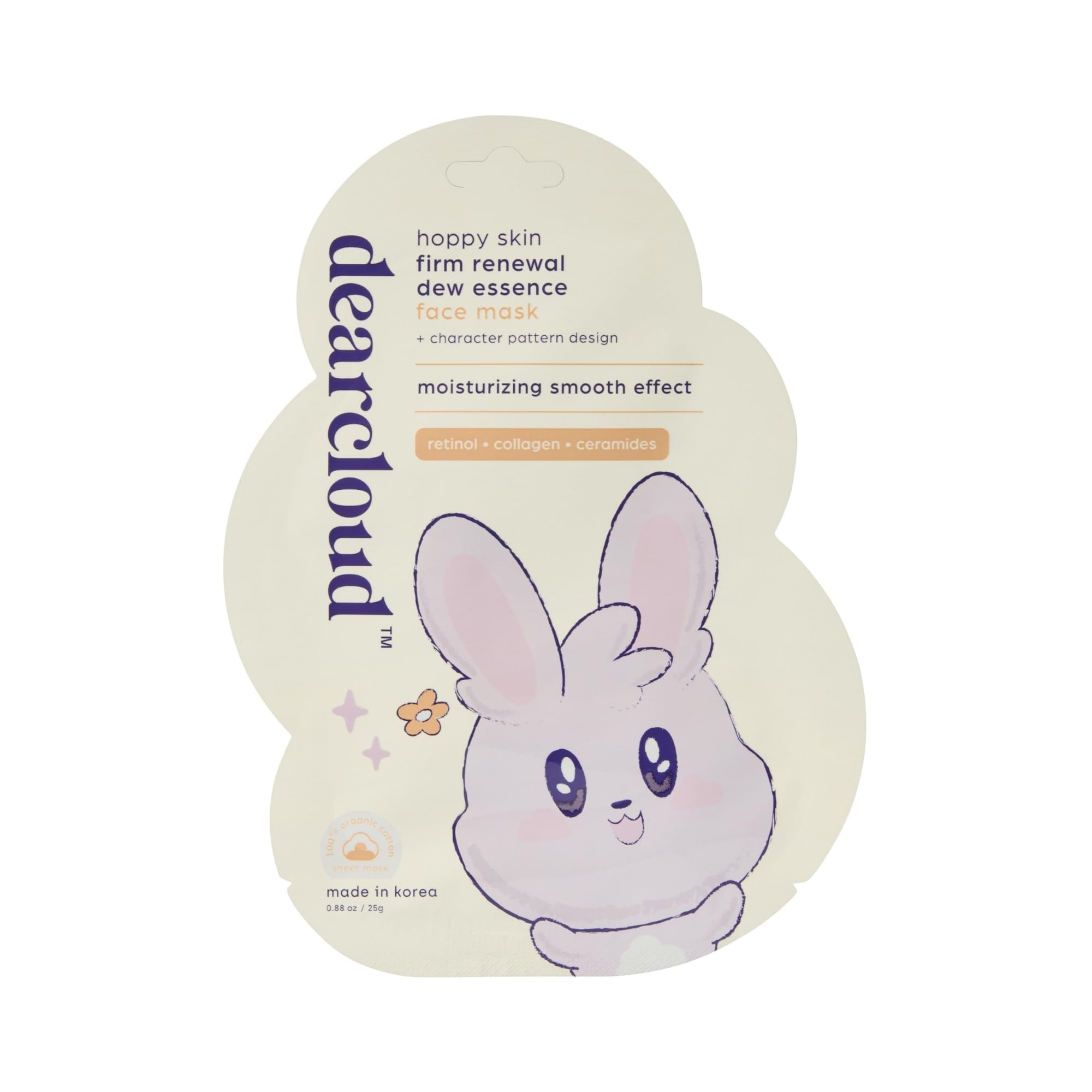 Hoppy Skin Firm Renewal Dew Essence Face Mask - Korean Sheet Mask with Collagen, Retinol & Ceramides for Hydration & Anti-Aging (3 Pack) | Perfect for Nighttime Skincare Routine & Spa Day Self-Care