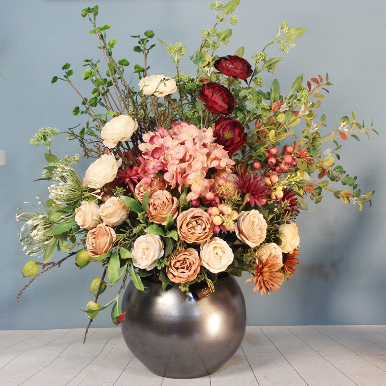 Premium Artificial Silk Flower Bouquet - Modern Large Floral Arrangement for Bedroom Decor, Wedding Centerpiece, Dining Table & Home Interior Design | Faux Flowers for Living Room, Office & Event Decoration