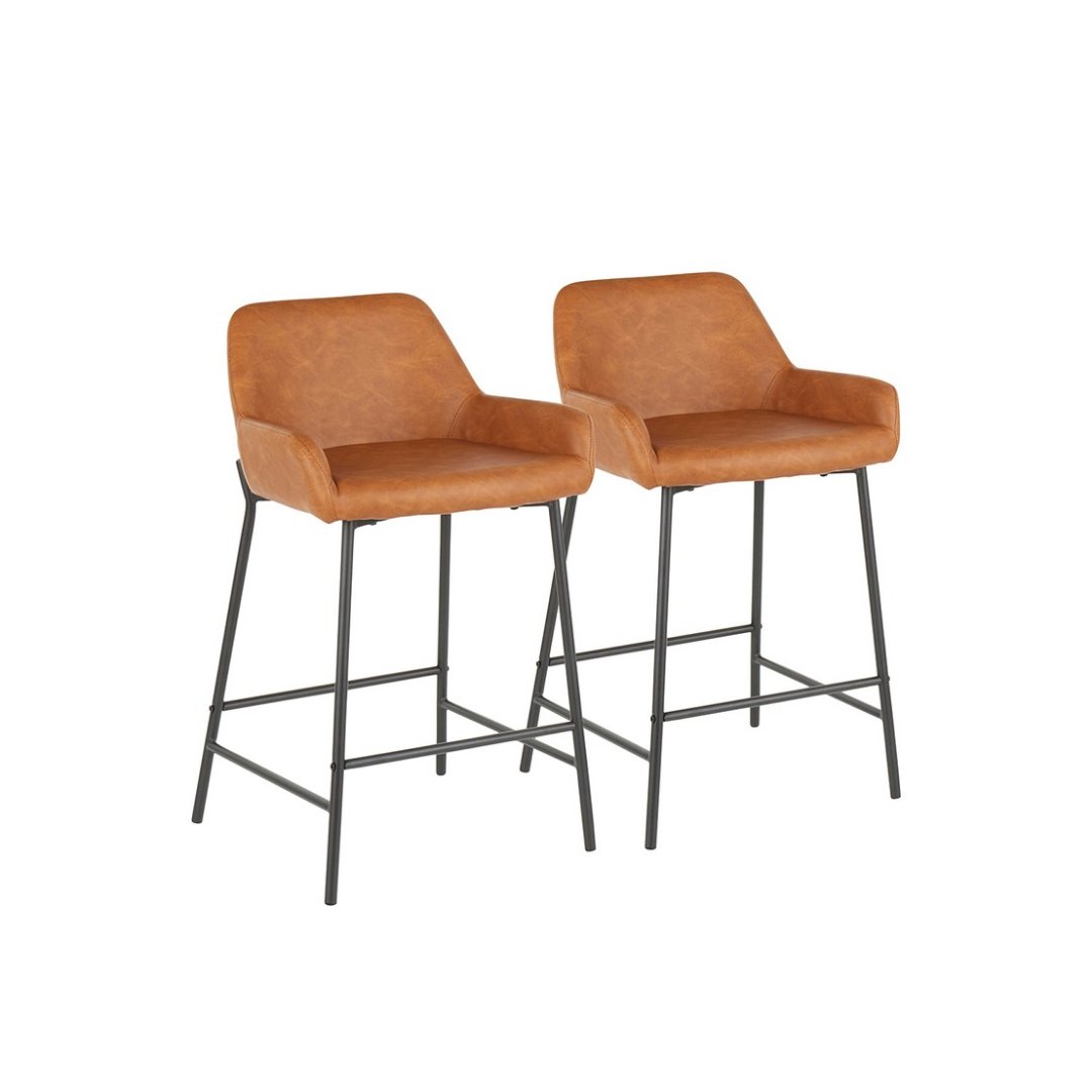 Daniella Counter Stools Set of 2 - Modern Bar Stools with Back Support for Kitchen Island, Breakfast Bar & Home Decor