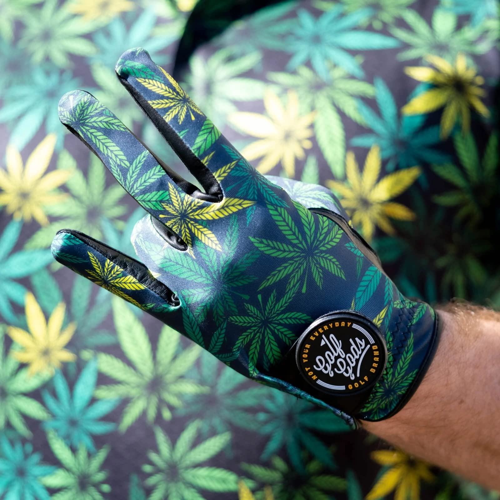 Golf Gods Premium Golf Glove - Devil's Lettuce Design - Left/Right Hand - Breathable & Grip Enhanced for Men & Women - Perfect for Driving Range & Tournament Play