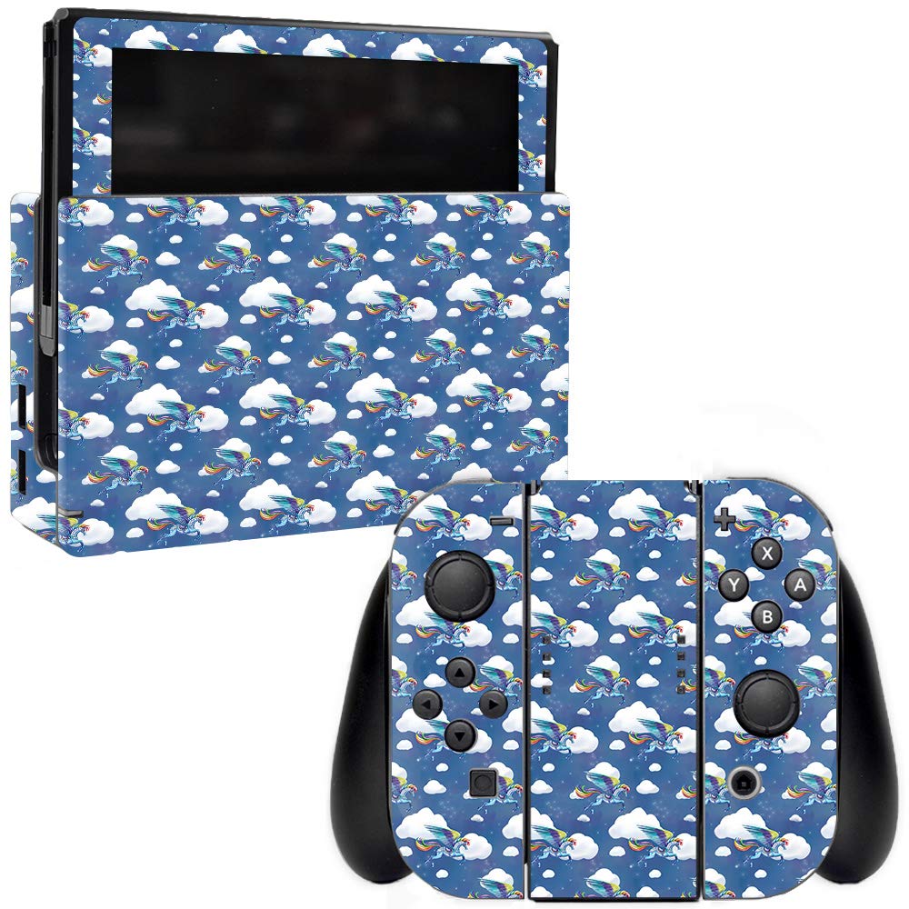 MightySkins Vinyl Decal Wrap Cover for Nintendo Switch - Rainbow Pegasus Design | Protective, Durable, Customizable Skin | Easy to Apply & Remove | Made in USA | Perfect for Gaming, Travel, and Personalization