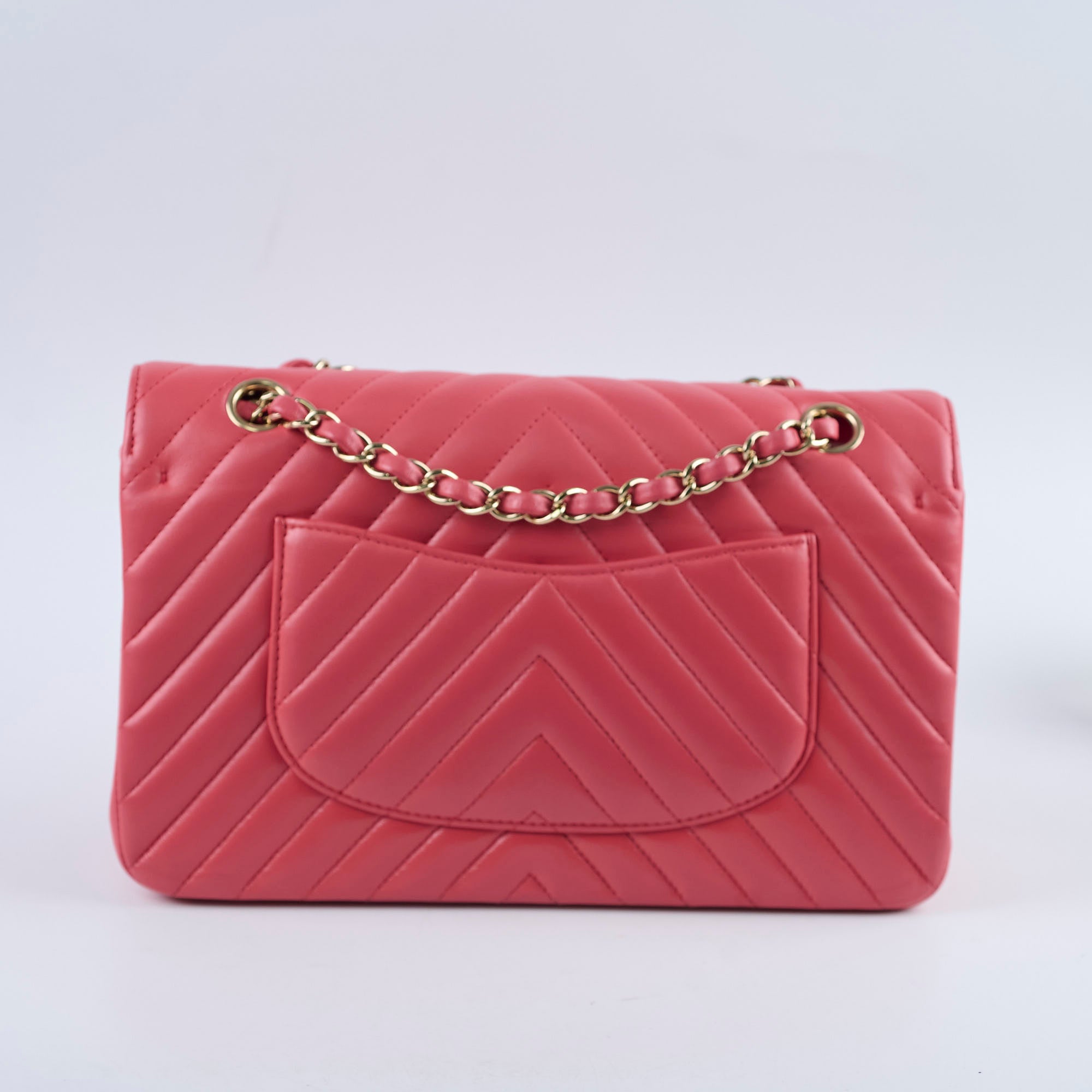 Chanel Medium Chevron Classic Flap Bag in Pink Calfskin Leather - Luxury Handbag for Women, Perfect for Parties & Evening Events