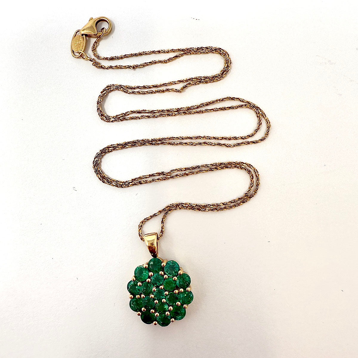14K Gold 20 Pendant Necklace with Genuine Green Onyx Stone - Elegant Jewelry Gift for Women, Perfect for Weddings, Anniversaries & Special Occasions