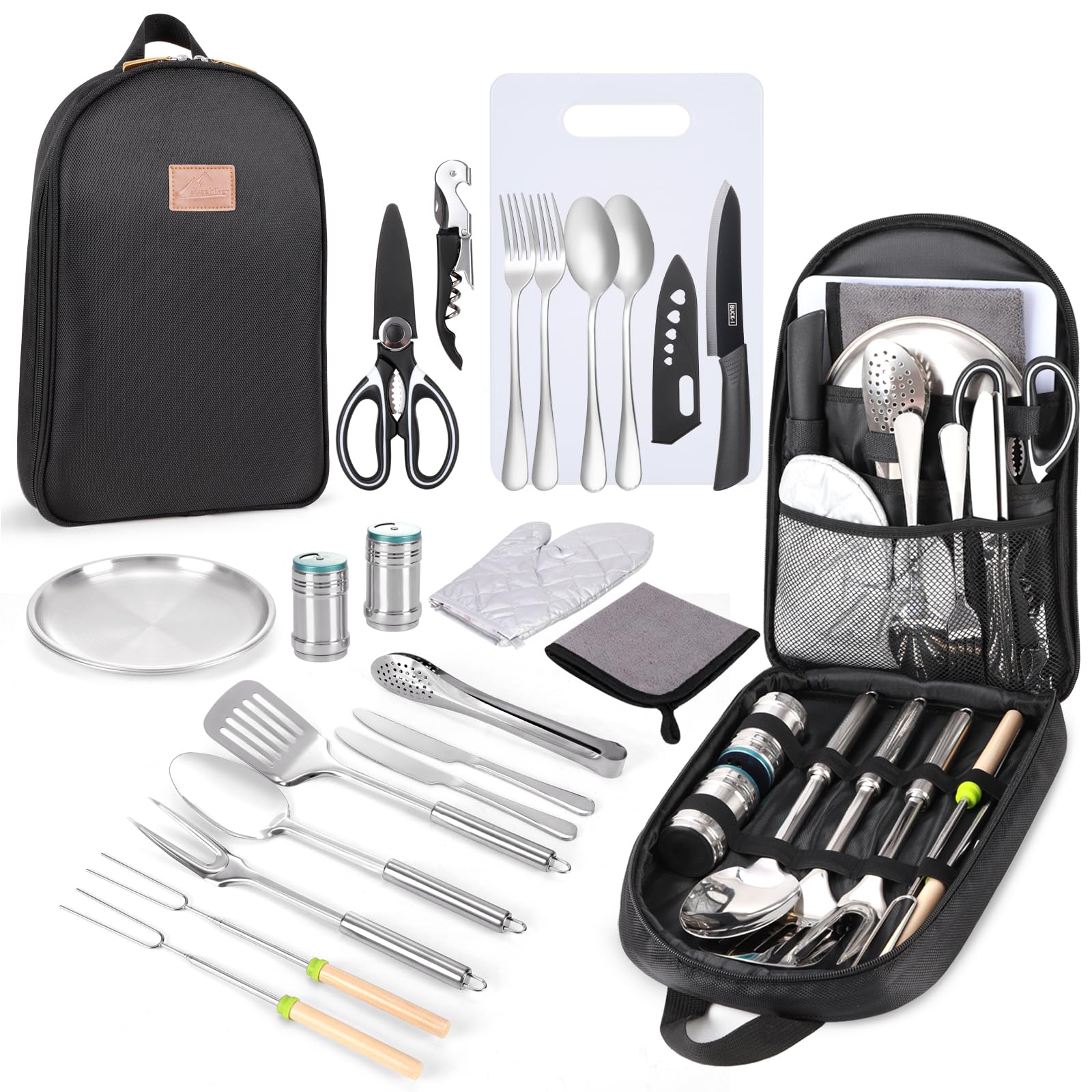 **Premium Camping Cooking Utensils Set - 12-Piece Outdoor Kitchen Essentials for Camping, RV, Picnics & BBQs - Durable & Lightweight Gear for Grilling, Hiking & Backpacking - Perfect Gift for Adventurers**