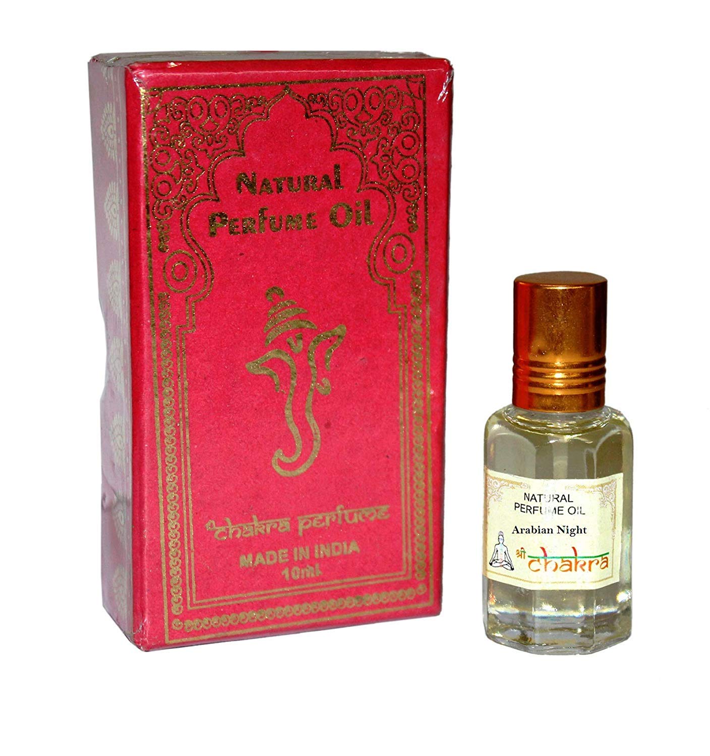 Attar Chakra Natural Perfume Oil - Alcohol-Free Indian Ittar Fragrance 10ml (Arabian Night Scent) for Meditation, Yoga & Spiritual Practices