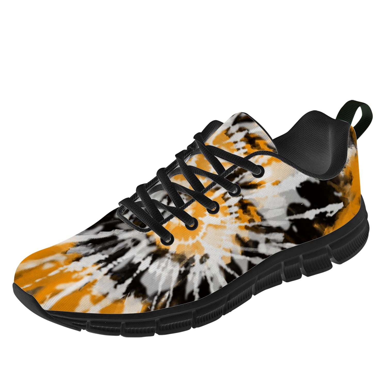 Unisex Tie-Dye Sneakers - Yellow Lightweight Breathable Tennis Shoes for Men & Women (Men's 10.5/Women's 12) - Perfect for Running, Gym Workouts & Casual Wear