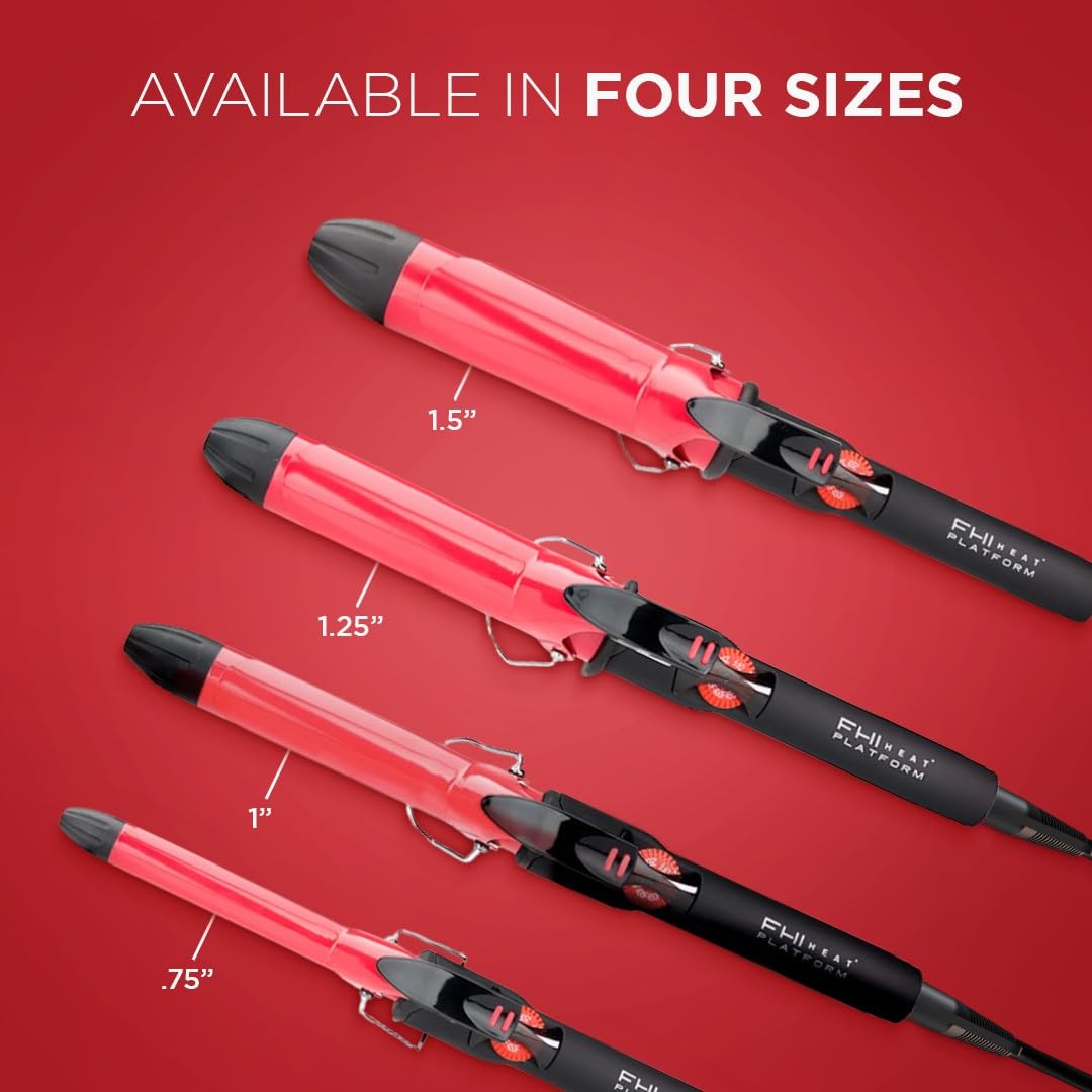 FHI Heat Tourmaline Ceramic Professional Hair Curling Iron for Salon-Quality Waves & Curls - Perfect for Home Styling, Special Occasions & Everyday Looks