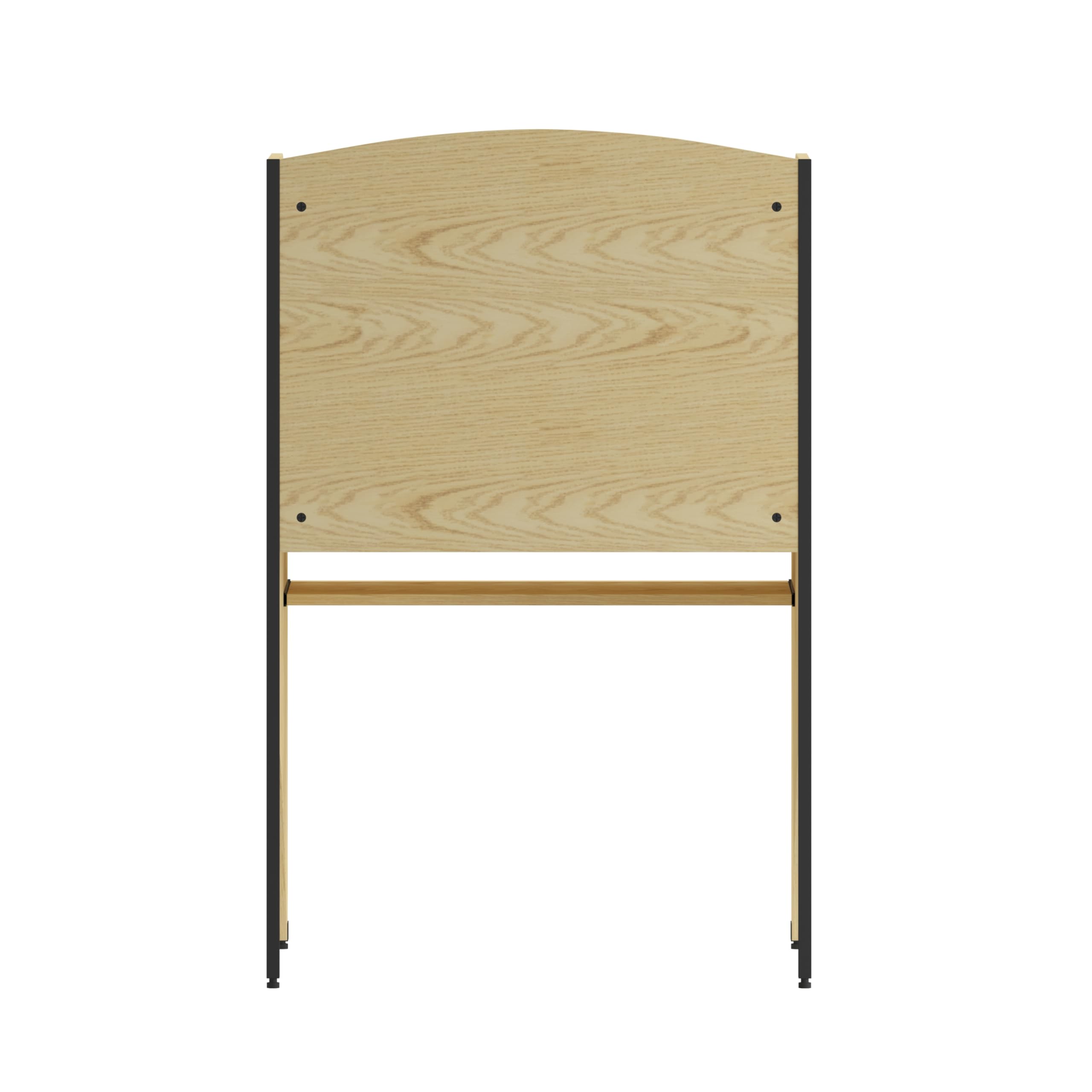 Flash Furniture Kevin Starter Study Carrel Desk - Oak Finish Home Office Desk for Small Spaces, Perfect for Studying, Working & Reading in Libraries, Dorms or Home Offices