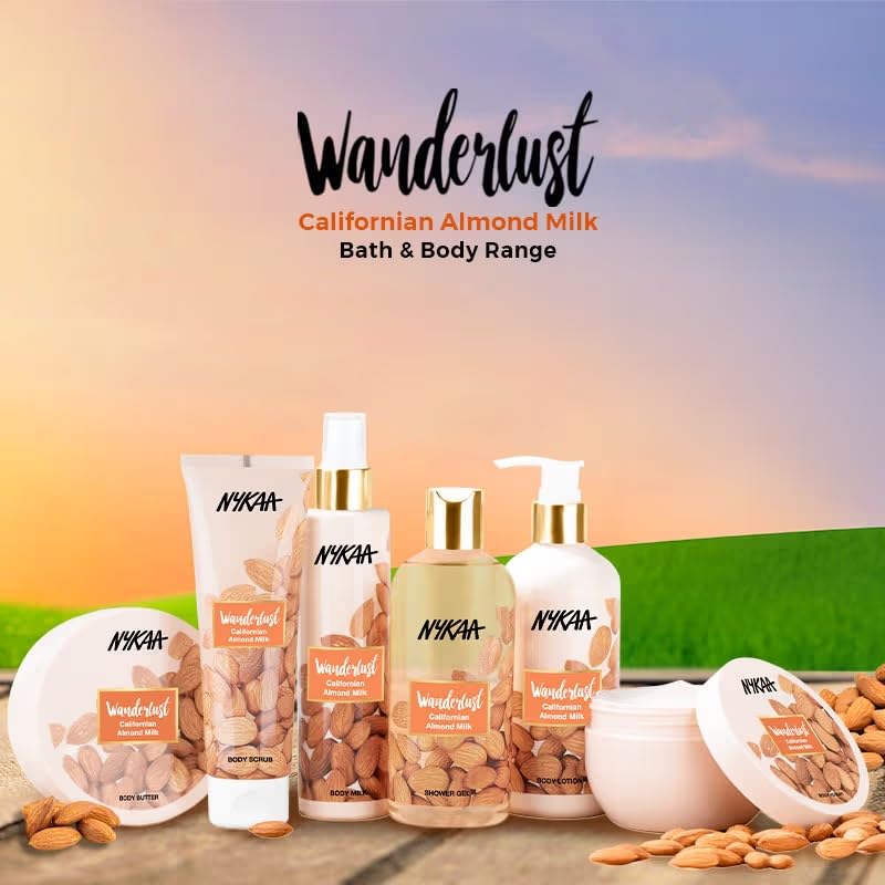 Nykaa Naturals Wanderlust Body Milk with Californian Almond - 6.76 oz Hydrating Moisturizer for Women | Perfect for Dry Skin Care & Daily Body Hydration Routine