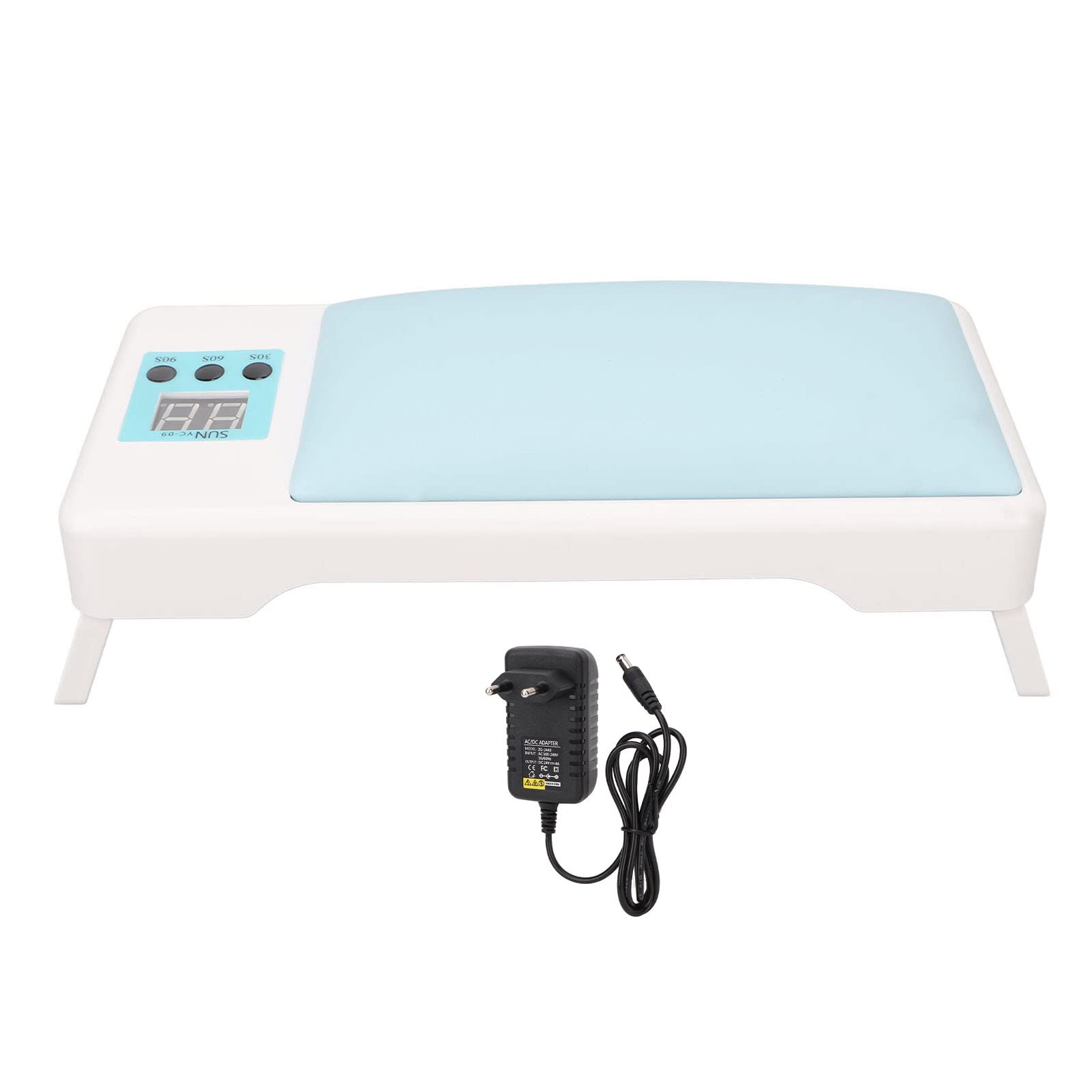 EXCLUZO Foldable UV LED Nail Dryer Lamp - Professional Salon Nail Polish Curing Light with Flexible Hand Rest - Portable for Home & Travel Use (Blue)