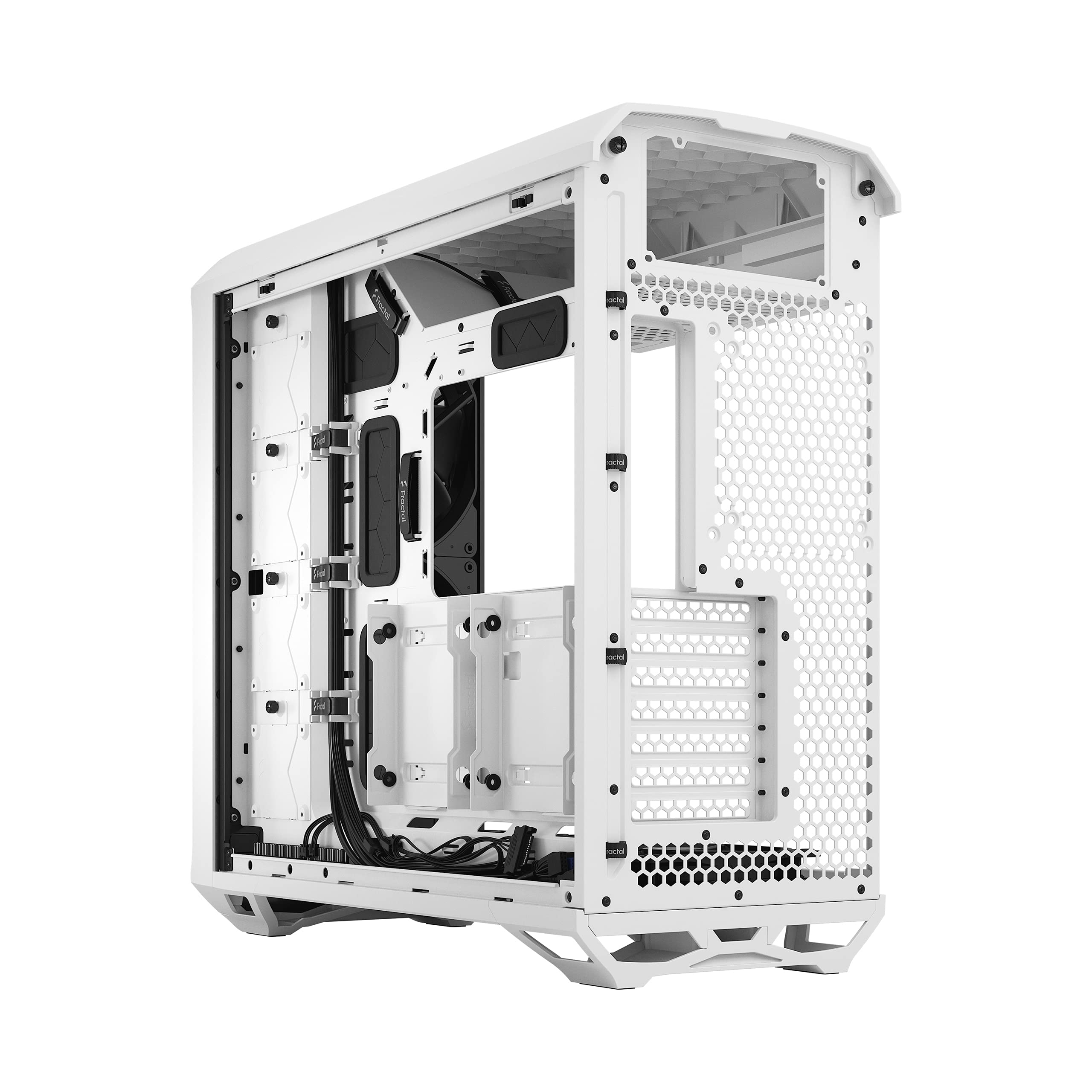 Fractal Design Torrent White E-ATX High Airflow PC Case with Tempered Glass Window - Mid Tower Gaming Computer Case for High-Performance Builds & RGB Setup