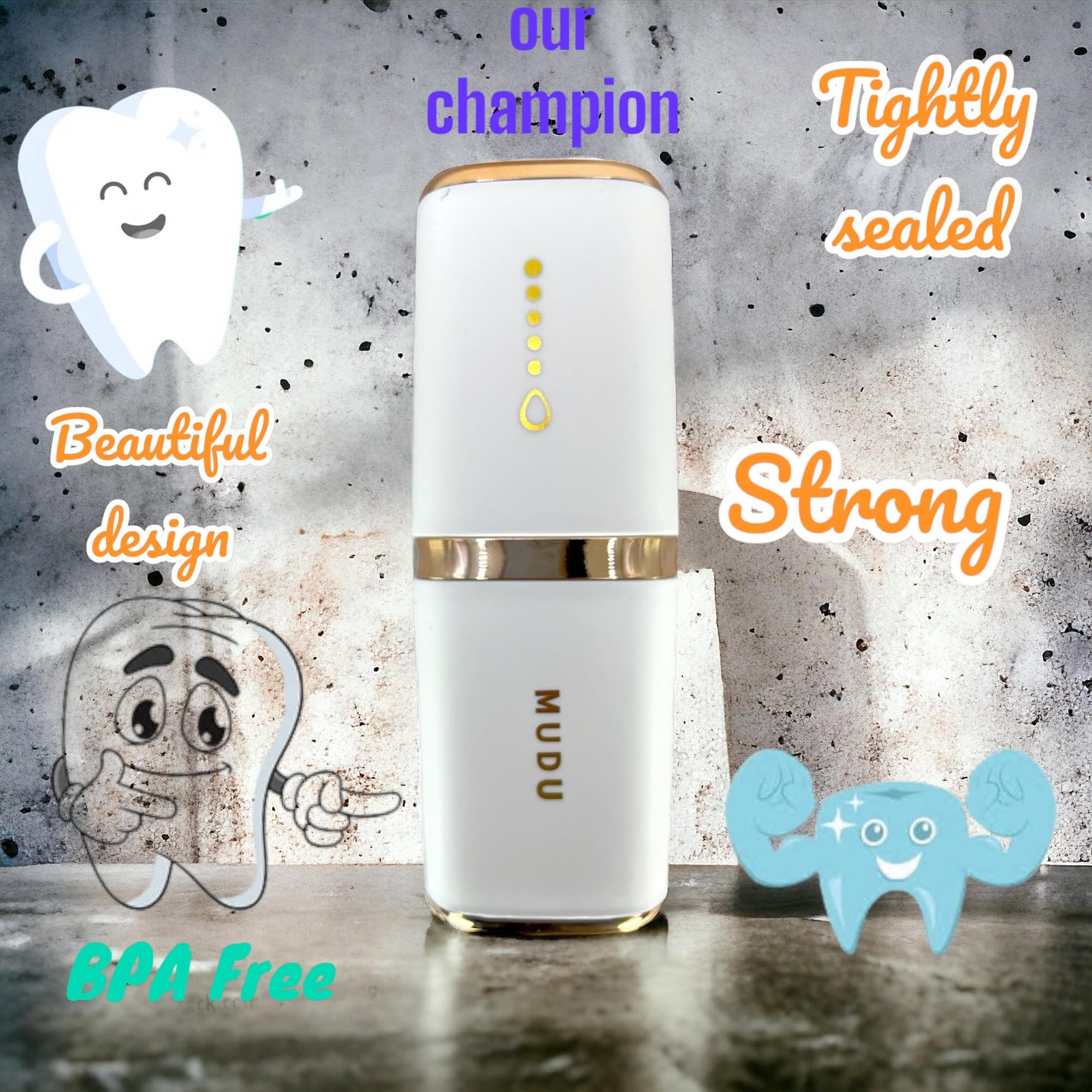 Waterproof Travel Toothbrush Case with Toothpaste Holder - Compact Dental Kit Organizer for Bathroom Vanity, Sink, Makeup Brushes & Razors - Perfect for Camping, Business Trips & Daily Use (White)