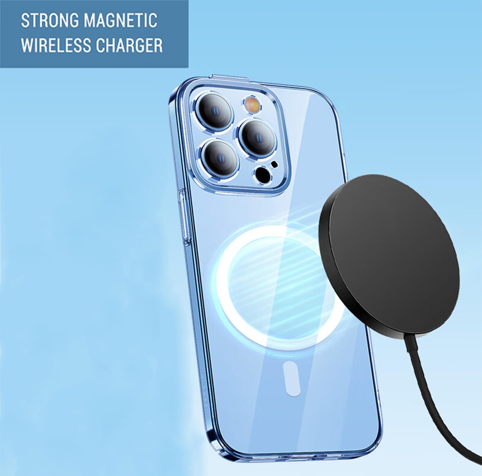 2024 MFi Certified 15W Magnetic Wireless Fast Charger with USB-C PD - Compatible with iPhone 15/15 Pro/15 Pro Max/14/13/12/11/X/XS & AirPods Pro 2 - Fast Wireless Charging for Home, Office & Travel - Black