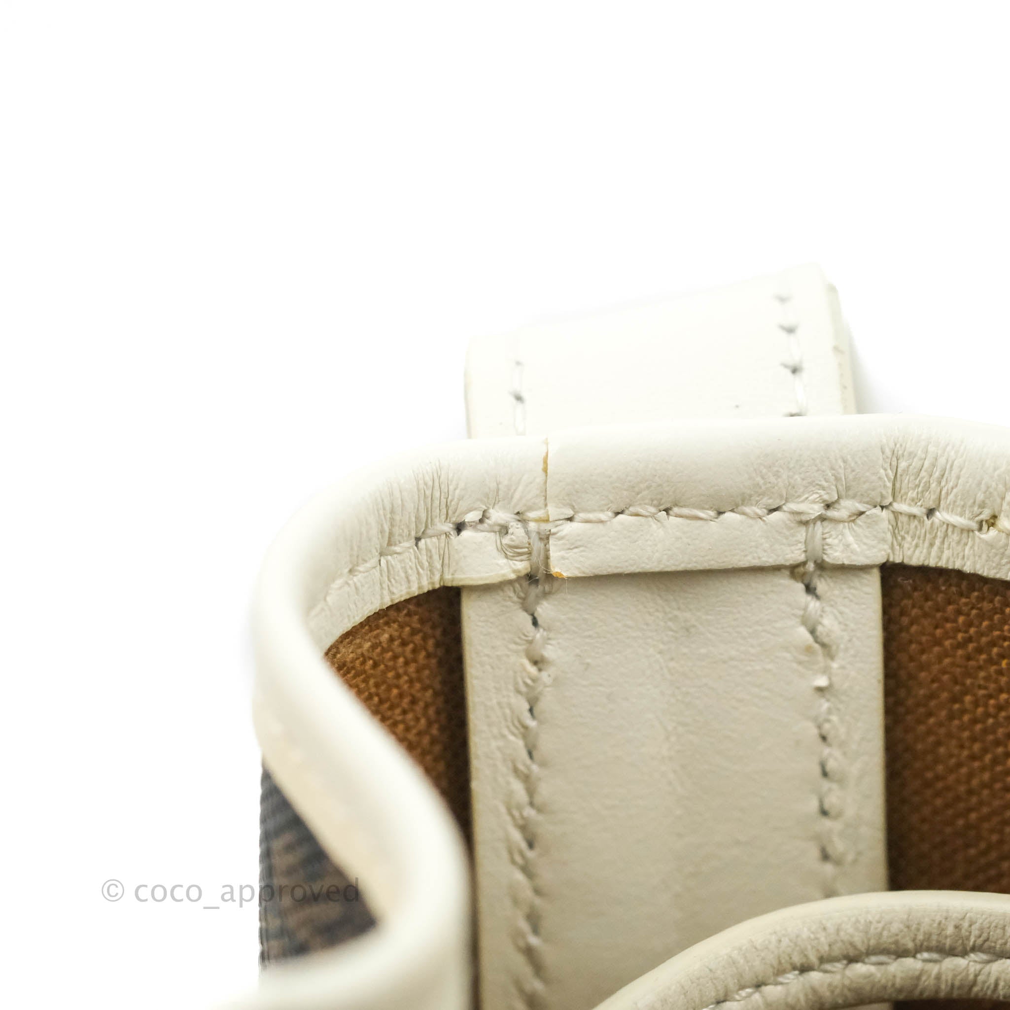 Celine Small Drawstring Bag Triomphe Canvas White Calfskin Leather Crossbody Purse for Women | Luxury Designer Handbag for Everyday Use & Special Occasions