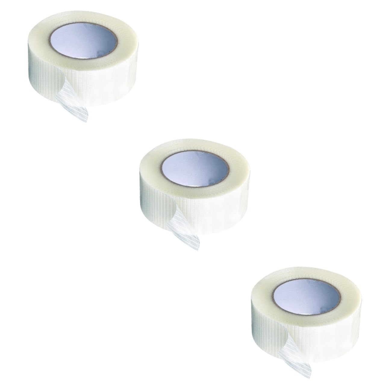 JECOMPRIS 3-Pack Non-Conductive Fiberglass Mesh Tape - Strong Packaging Tape for Electrical Work, Drywall Repair & Cast Support (White Grid Design)