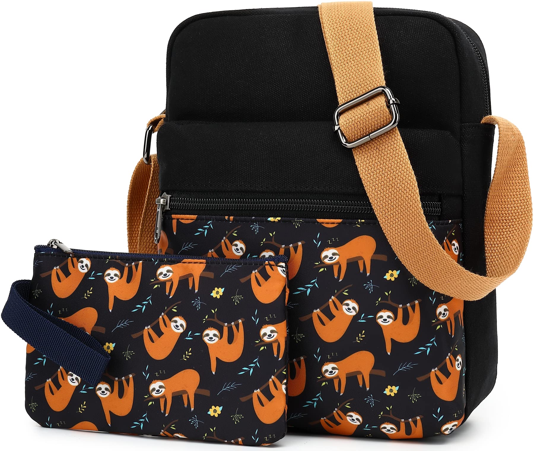 Leaper Girls Crossbody Purse Set - 2 PCS Canvas Messenger Bags for Kids & Women | Stylish & Durable Shoulder Bags for School, Travel & Daily Use