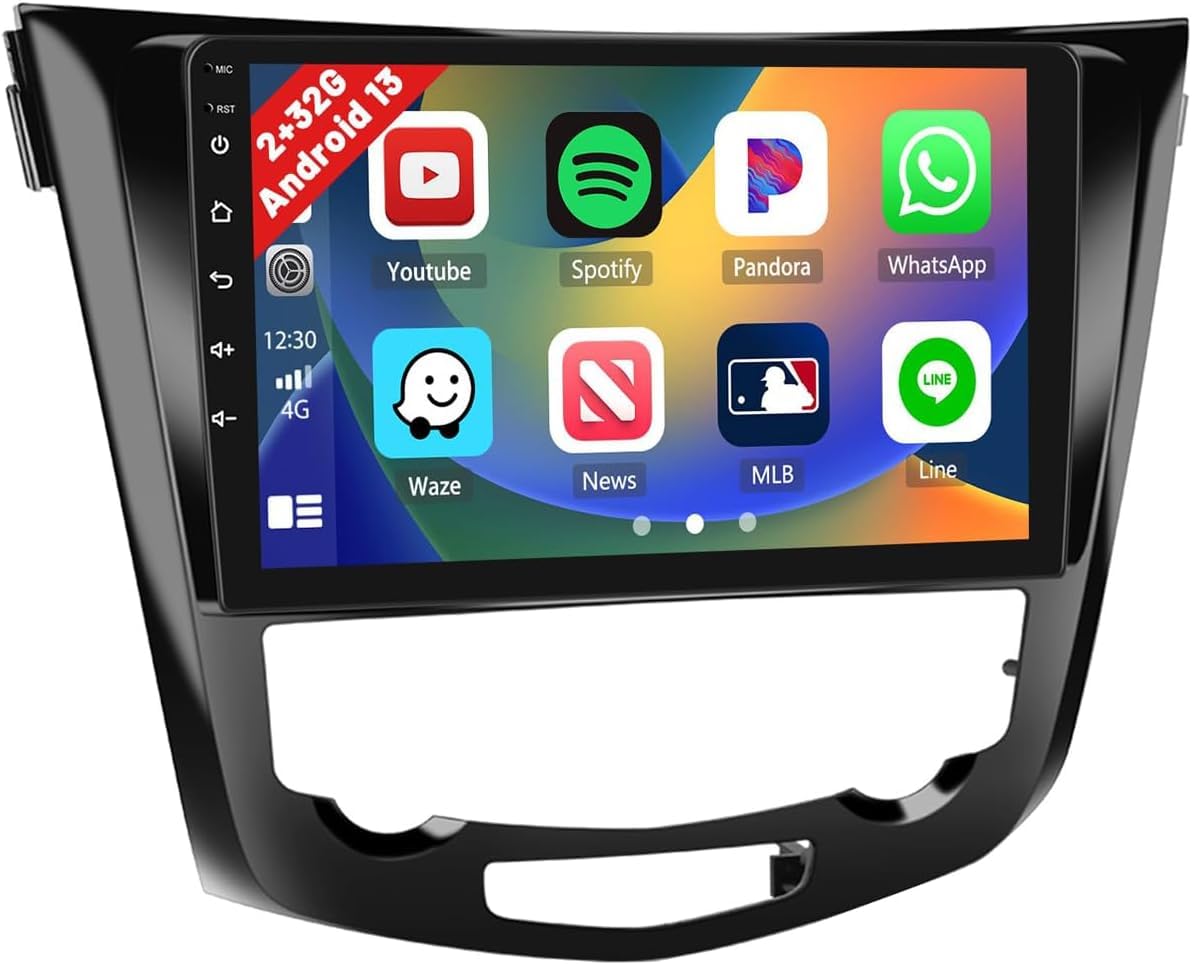 10.1 Inch Android 13 Car Stereo for Nissan Rogue X-Trail Qashqai 2014-2018 | Wireless Apple CarPlay & Android Auto | Bluetooth GPS WiFi Backup Camera | Perfect for Road Trips & Daily Commutes