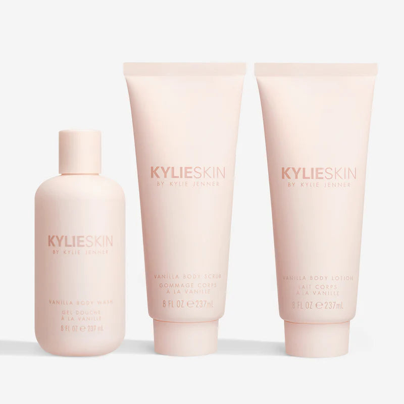Kylie Cosmetics Vanilla Bath Collection Set - Luxurious Body Wash, Bubble Bath & Bath Salts for Relaxation & Self-Care | Perfect Gift for Women
