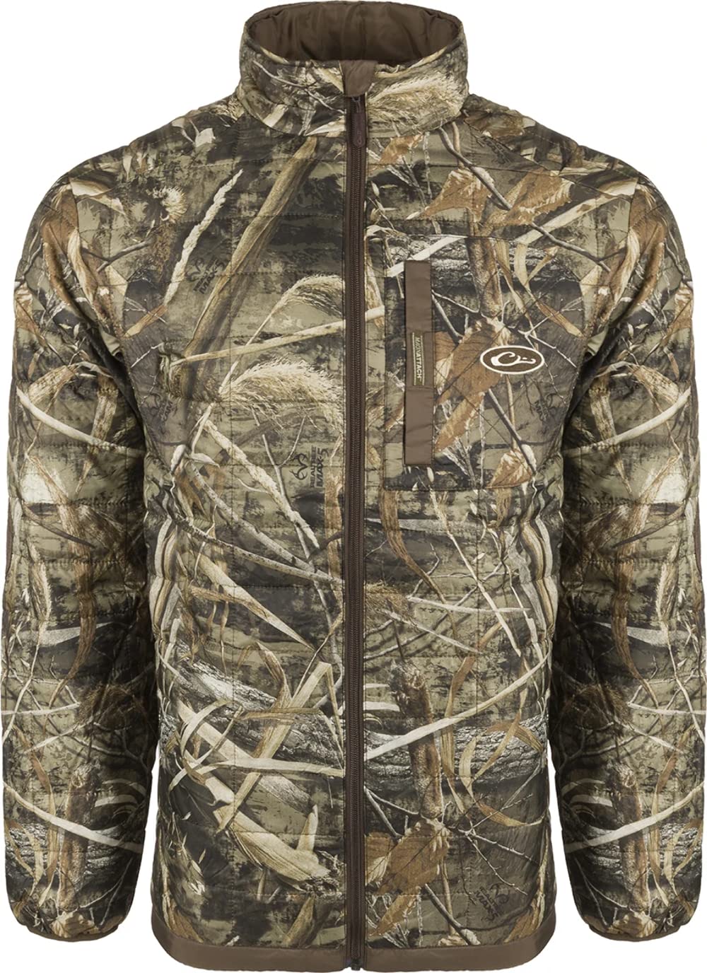 Drake Waterfowl MST Camo Synthetic Down Two-Tone Packable Jacket for Hunting & Outdoor - Realtree Camouflage - Lightweight Waterproof Insulated Coat for Cold Weather Adventures