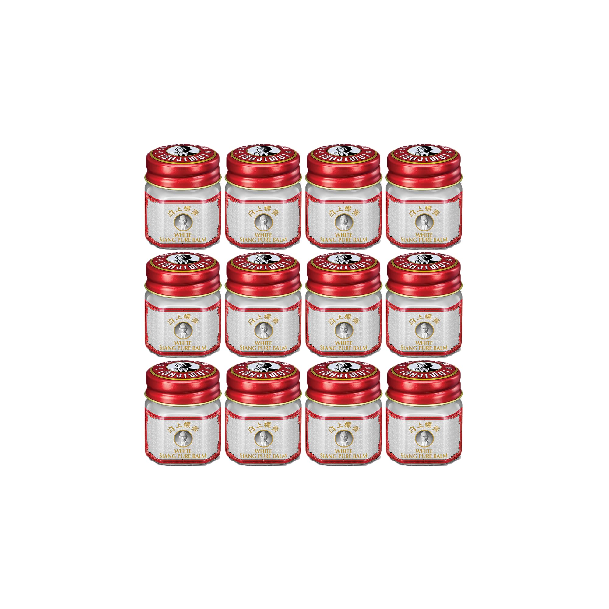 Siang Pure Balm Herbal Ointment 12g - Natural Pain Relief for Muscle & Joint Pain - Pack of 12 - Perfect for Sports Recovery, Arthritis & Daily Aches