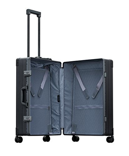 ALEON 26 Inch Aluminum Hardside Checked Luggage - Lightweight Durable Suitcase for Air Travel, Business Trips & Vacation (Black)