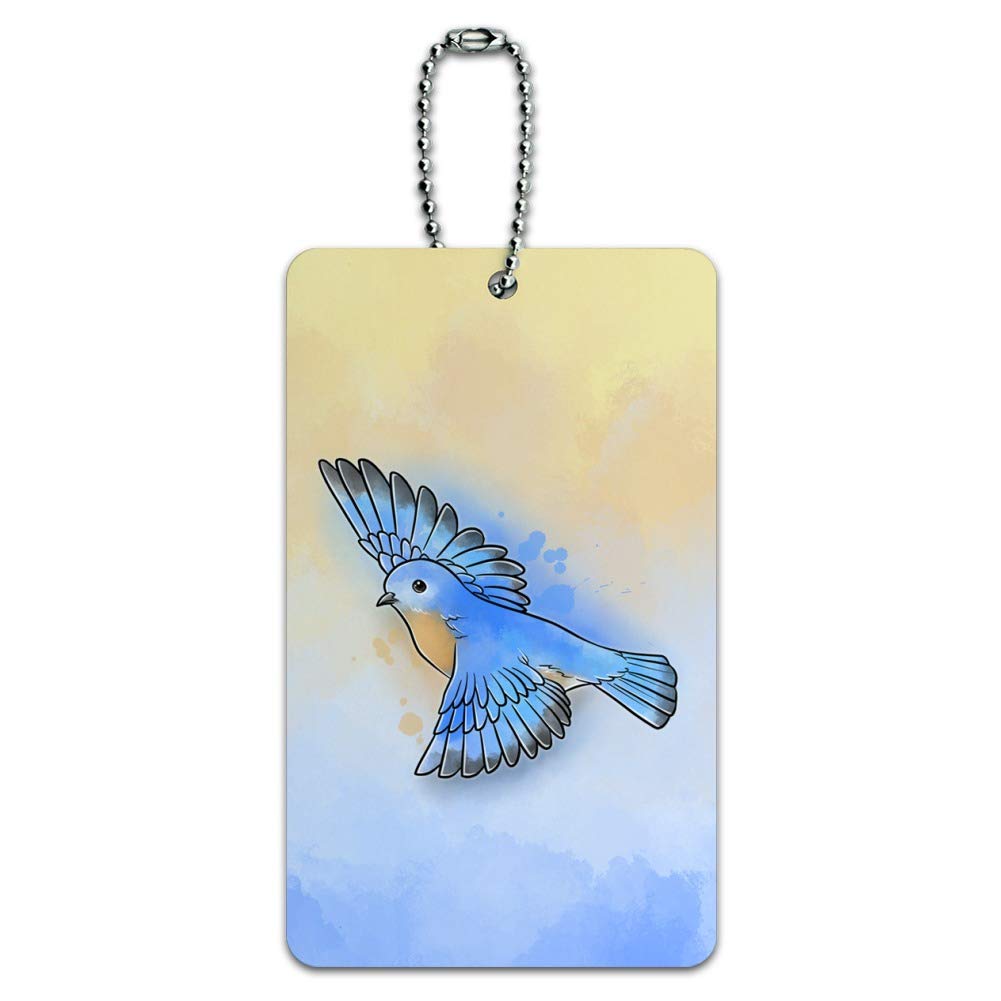 Eastern Bluebird Watercolor Luggage Tag - Northeastern Bird Design Carry-On ID Tag for Suitcases, Bags & Travel Accessories - Perfect for Travelers, Bird Lovers & Nature Enthusiasts