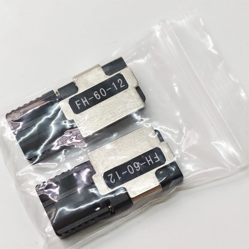 FH-60-12 Fiber Holder for FSM-50R/60R/70R/88R Fusion Splicer - 12 Core Ribbon Fiber Optic Plate (1 Pair) - Compatible with Fujikura Splicers for Fiber Optic Cable Repair & Network Installation