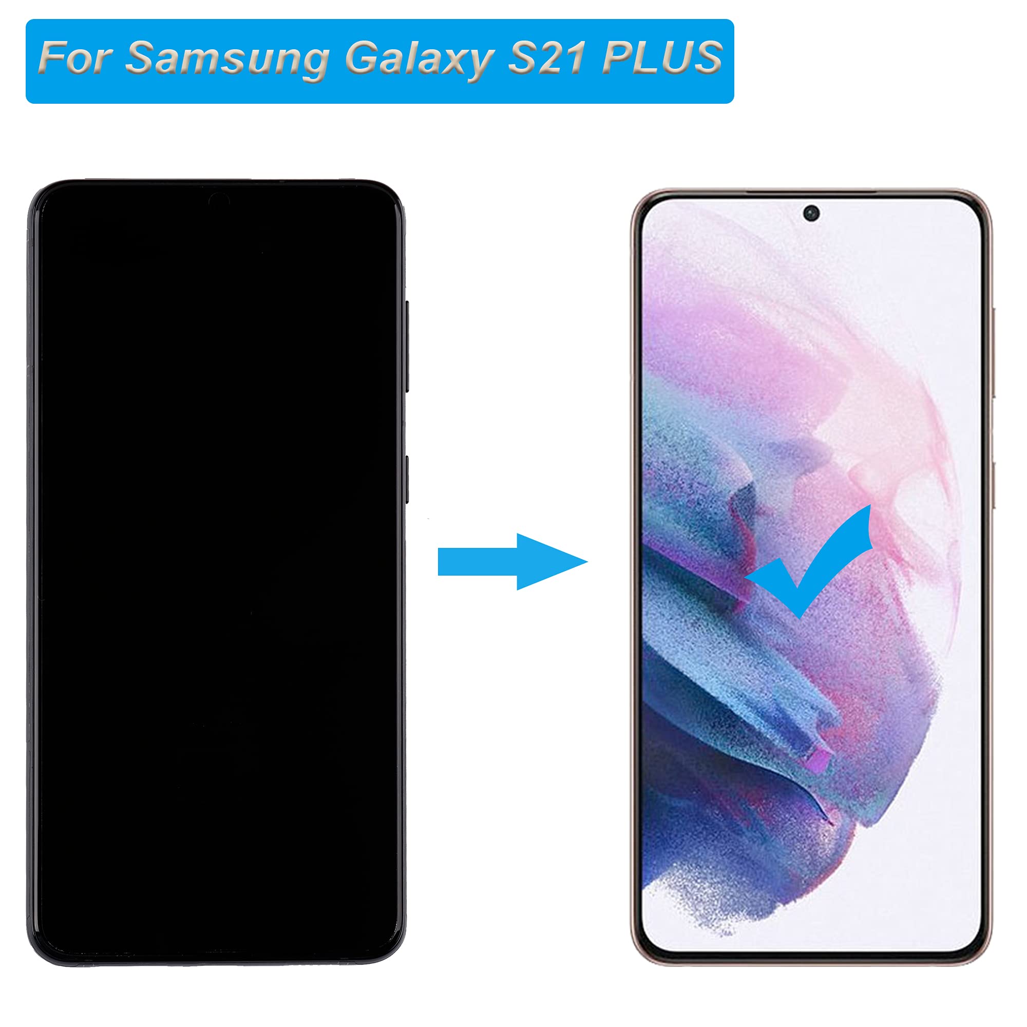Original AMOLED Display Screen Replacement for Samsung Galaxy S21 Plus/S21+ (SM-G996B/SM-G996U) - 6.7