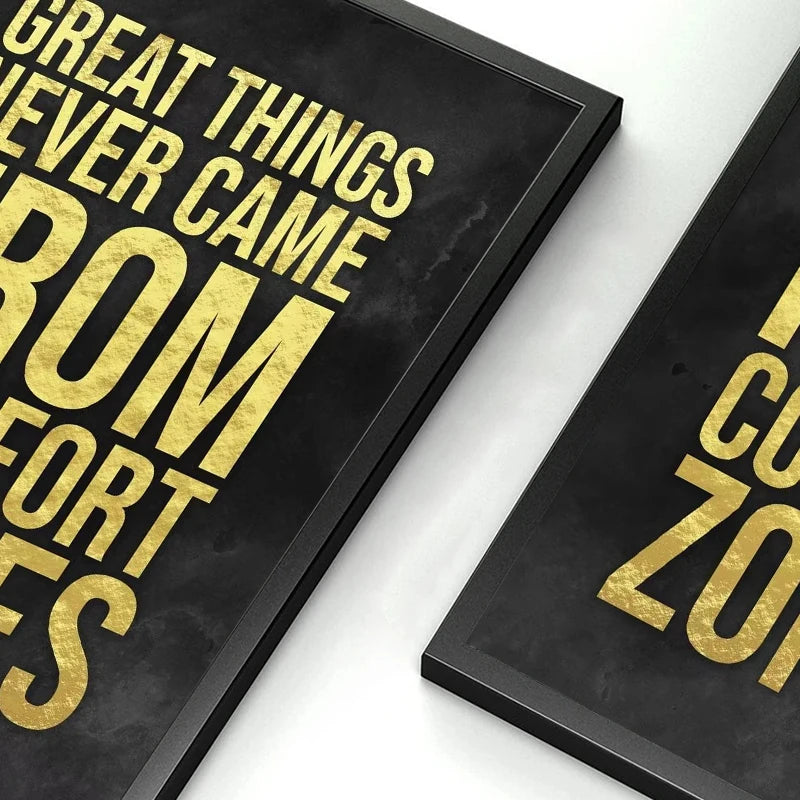 Inspirational Motivational Quotes Canvas Wall Art - Unframed Office & Home Decor Prints for Success, Work & Living Room