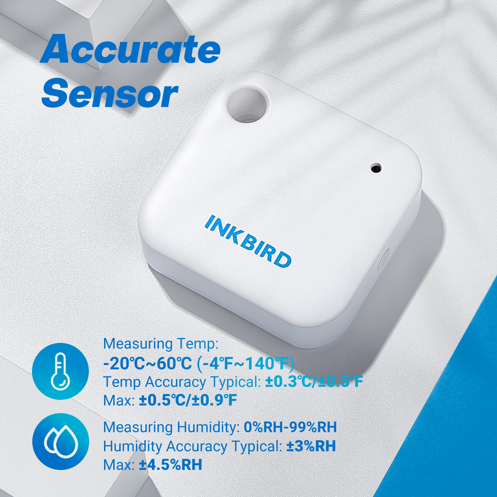WiFi Hygrometer Thermometer IBS TH3 - Digital Indoor Humidity & Temperature Monitor with Wireless Connectivity for Home, Greenhouse, and Nursery
