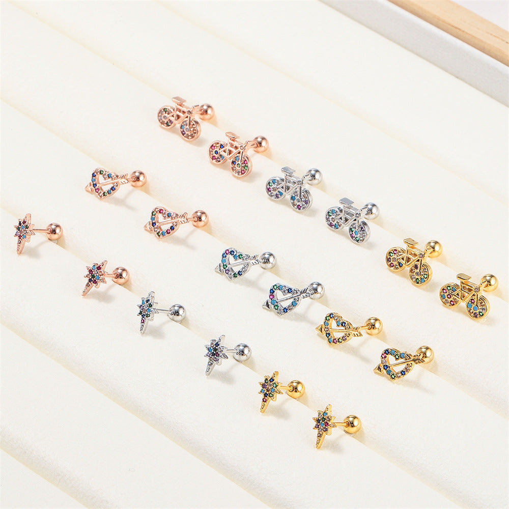 20G Tiny Heart Cartilage Stud Earrings - Surgical Steel Helix Tragus Piercing Jewelry for Women | Perfect for Everyday Wear & Special Occasions