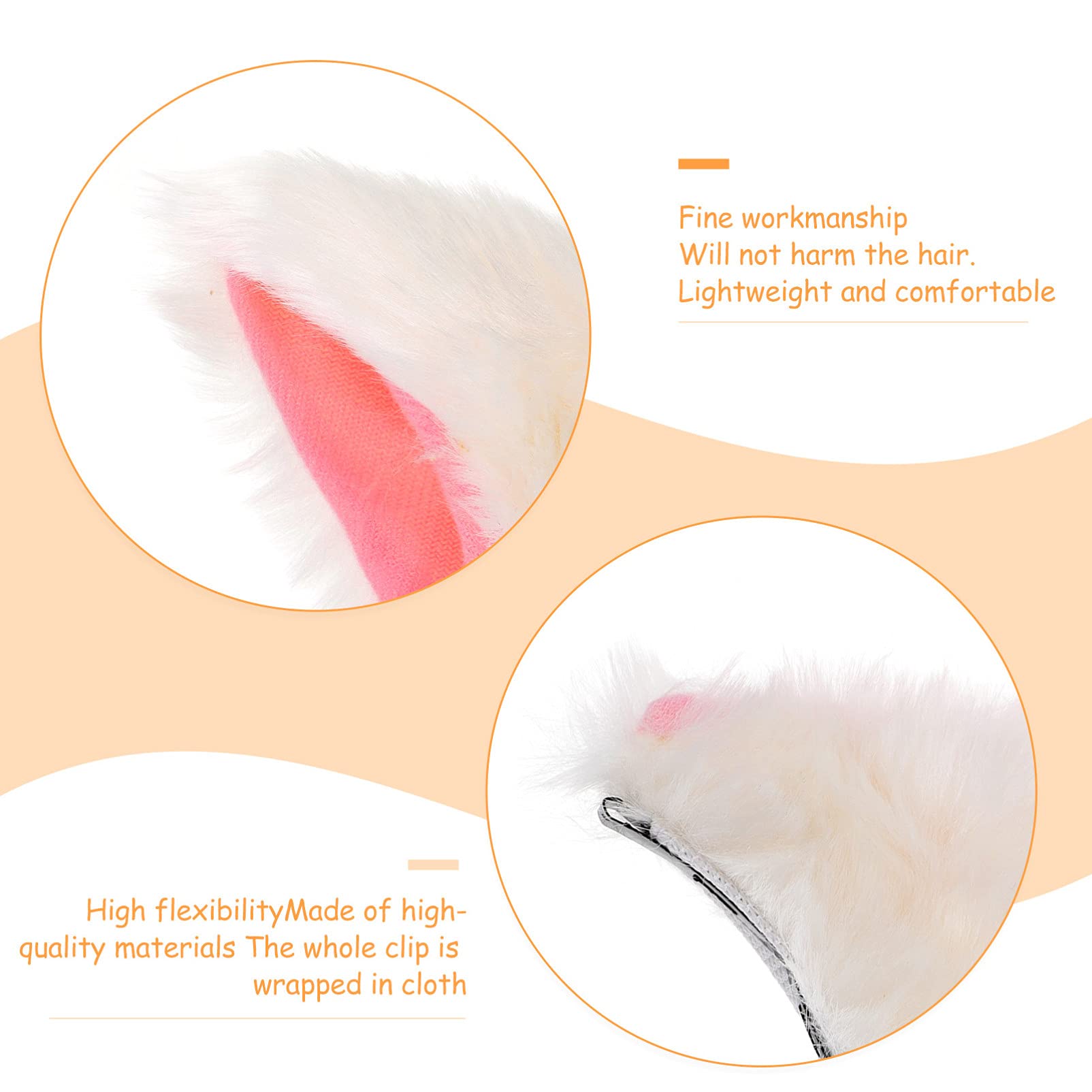 Lurrose 4 Pairs Cat Ear Hair Clips - Cute Fox Ear Barrettes for Women & Girls | Anime Cosplay, Halloween Costume Accessories | Perfect for Parties, Costume Events & Daily Fashion