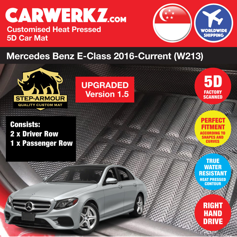 STEP ARMOUR (Version 1.5) Premium Custom 5D Floor Mats for Mercedes Benz E-Class 2016-Present (W213) - All-Weather Protection & Luxury Interior Upgrade for Sedans & Daily Commuters