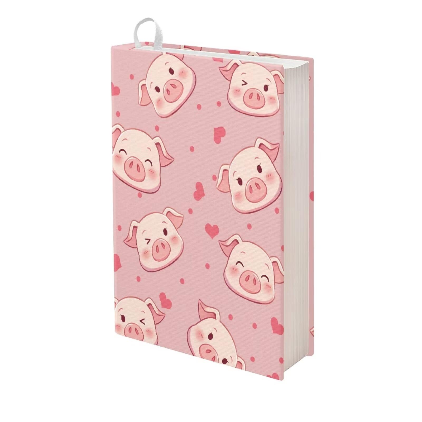 Cute Pink Pig Book Cover for Hardcover - Stretchable Protector for Bibles & Textbooks (9