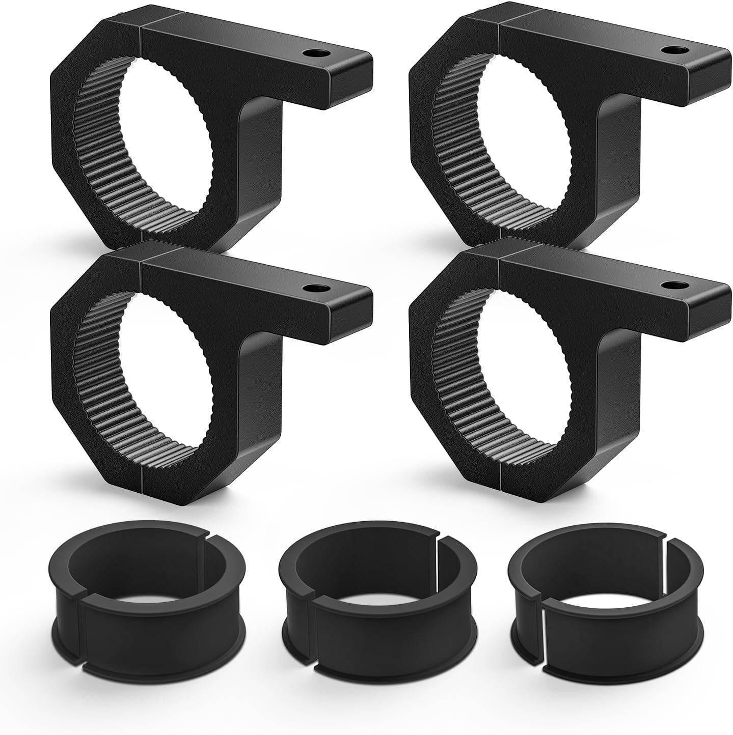 Horizontal Bar Tube Clamp Mount Bracket Kit - 2.135in, 2.25in, 2.375in, 2.5in Diameter (Pair) - Heavy Duty Universal Clamps for Fitness Equipment, Racks & DIY Projects - Perfect for Home Gym, Garage Storage & Workout Stations