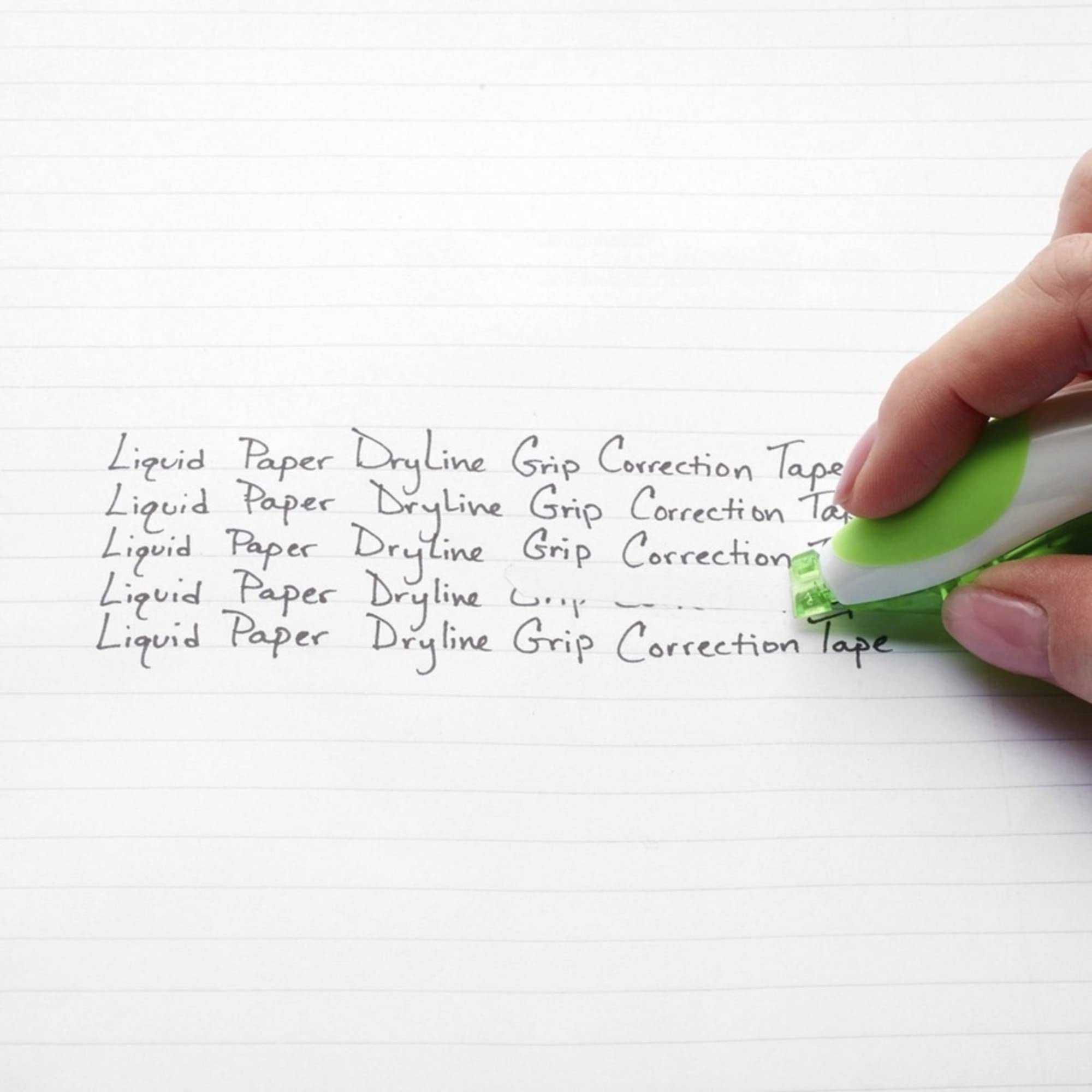 Paper Mate Liquid Paper DryLine Grip Correction Tape - White Out Tape for Documents, School & Office Supplies - Perfect for Erasing Mistakes on Paper, Homework & Reports