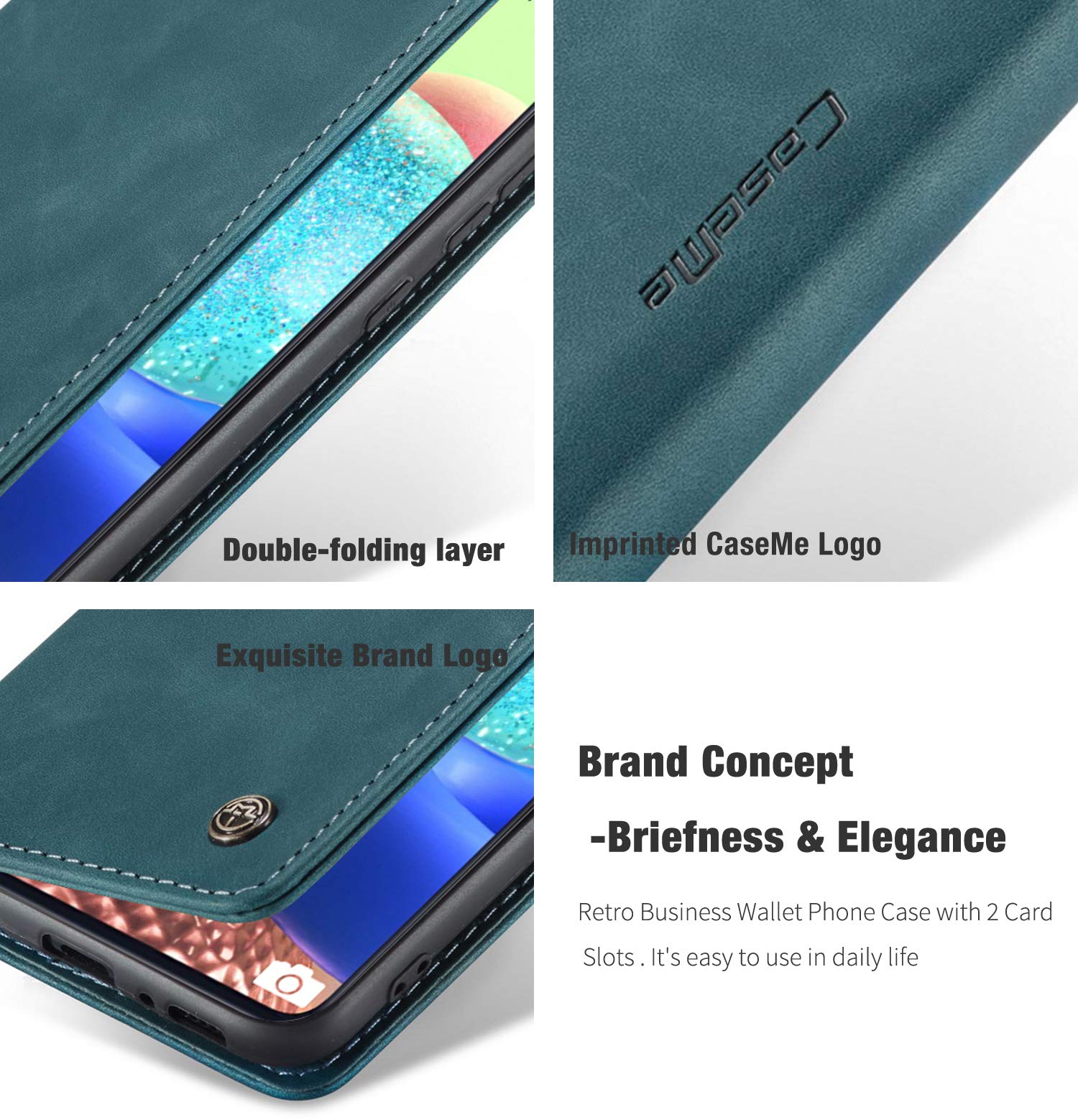 Samsung Galaxy A71 5G Leather Wallet Case with Card Holder & Kickstand - Magnetic Flip Cover for 6.7 Inch A71 5G (Blue) | Perfect for Work, Travel & Daily Protection