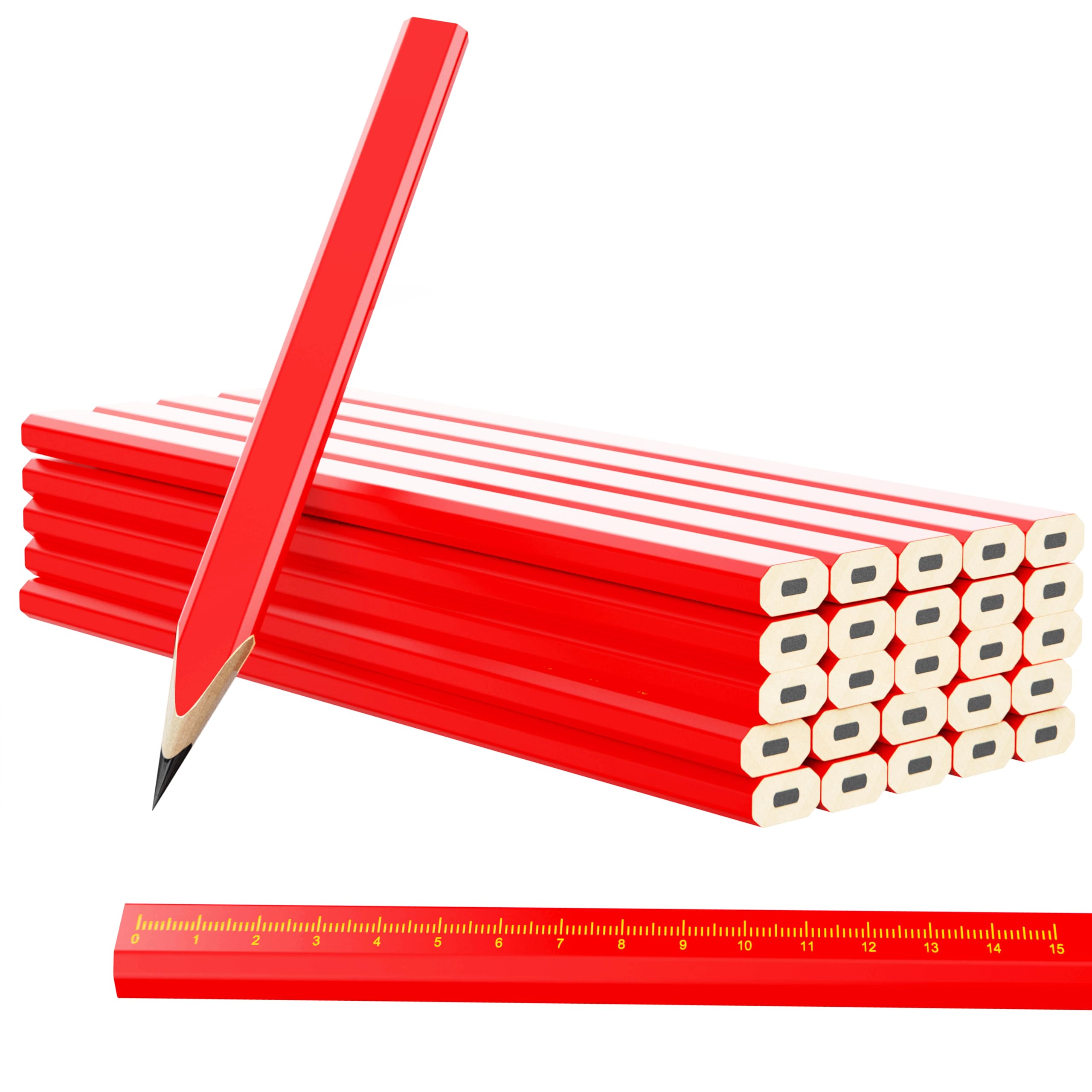 Heavy Duty Carpenter Pencils 8-Pack - Woodworking & Construction Marking Tools for Builders & DIY Projects