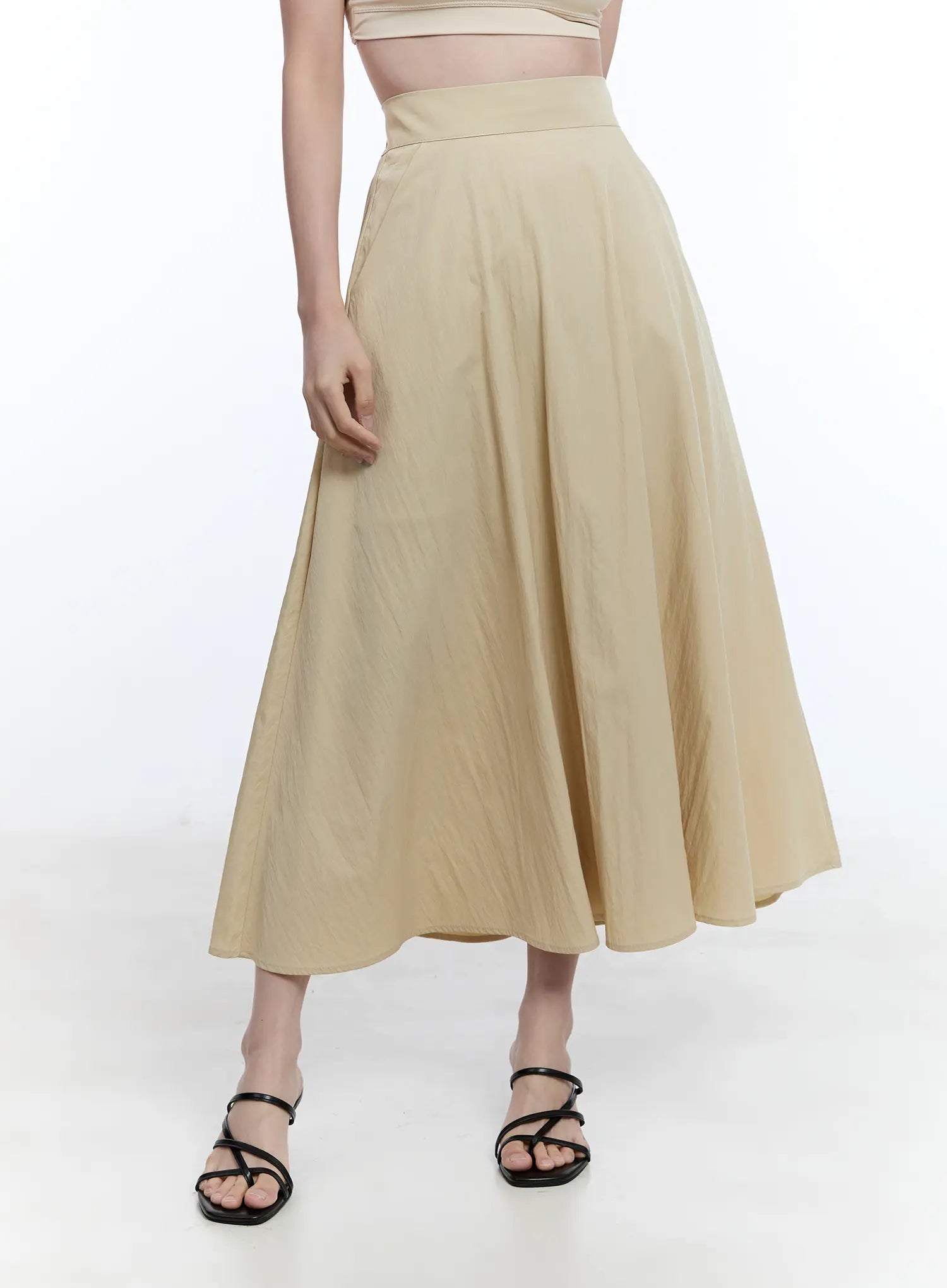 Flared Flowy Midi Skirt for Women - Elegant A-Line Summer Skirt with Side Slits | Perfect for Beach, Vacation & Boho Style Outfits